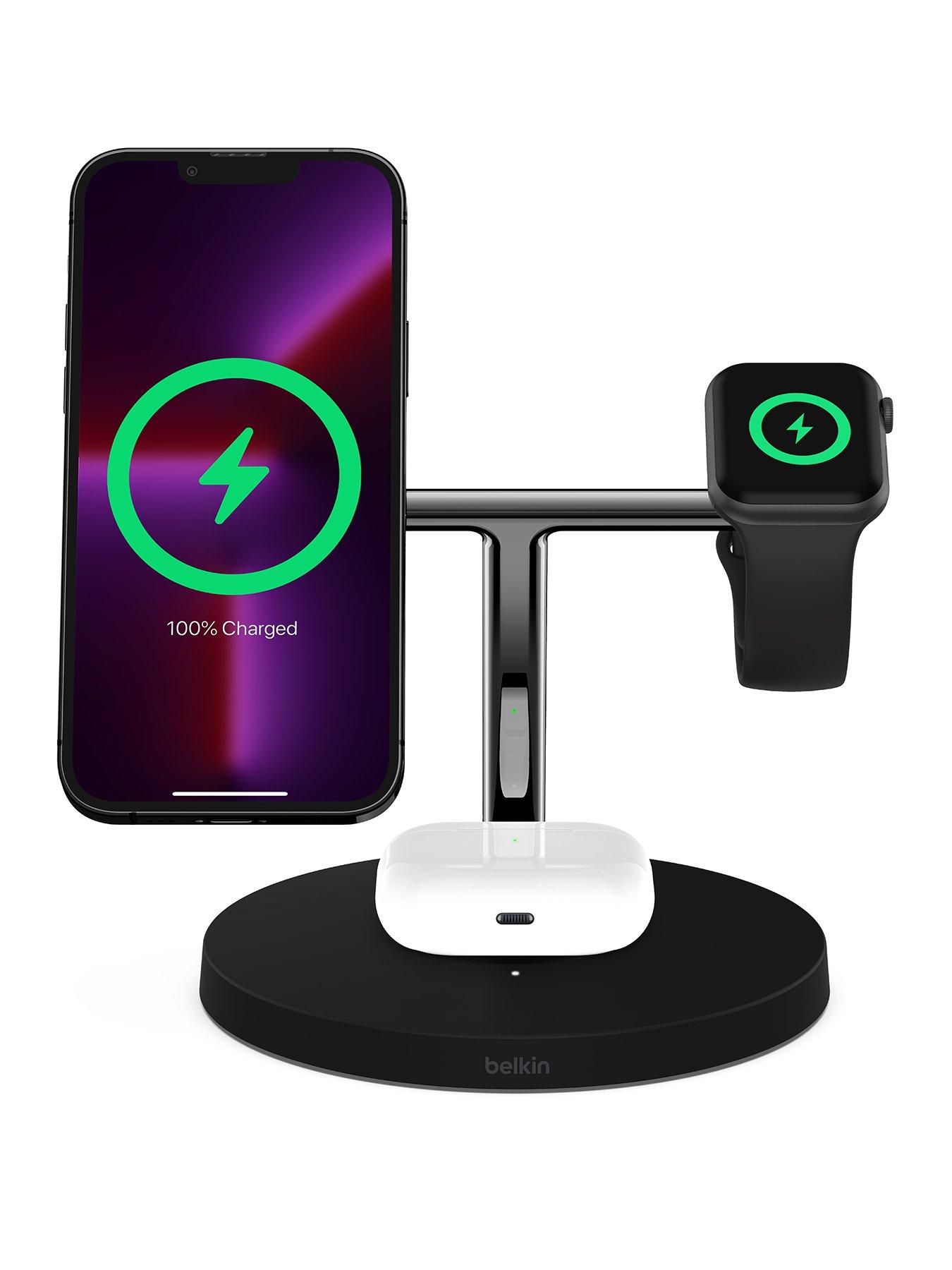 Image 3 of 7 of Belkin 3-IN-1 WIRELESS CHARGING STAND WITH MAGSAFE Black
