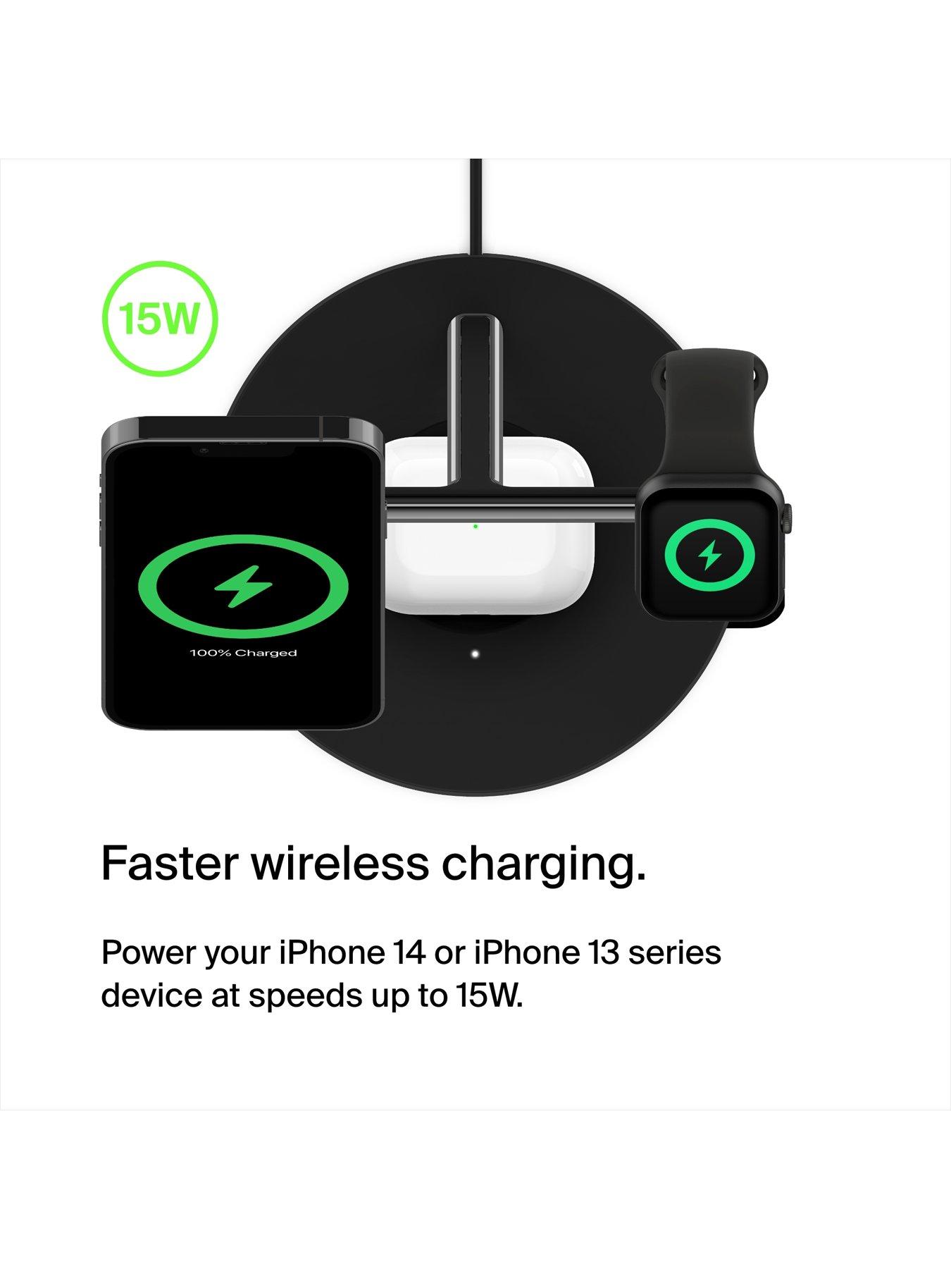 Image 6 of 7 of Belkin 3-IN-1 WIRELESS CHARGING STAND WITH MAGSAFE Black