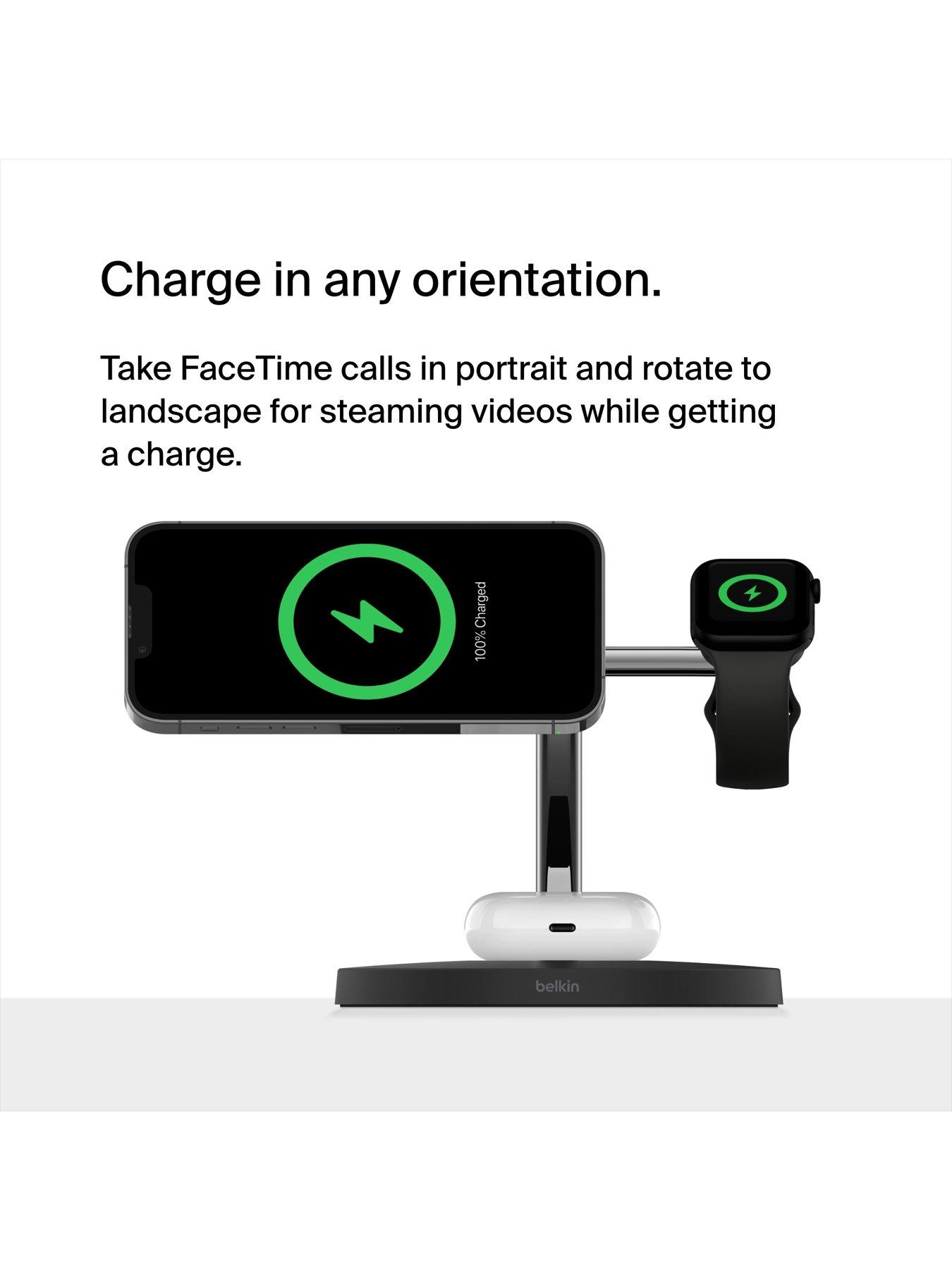 Image 7 of 7 of Belkin 3-IN-1 WIRELESS CHARGING STAND WITH MAGSAFE Black