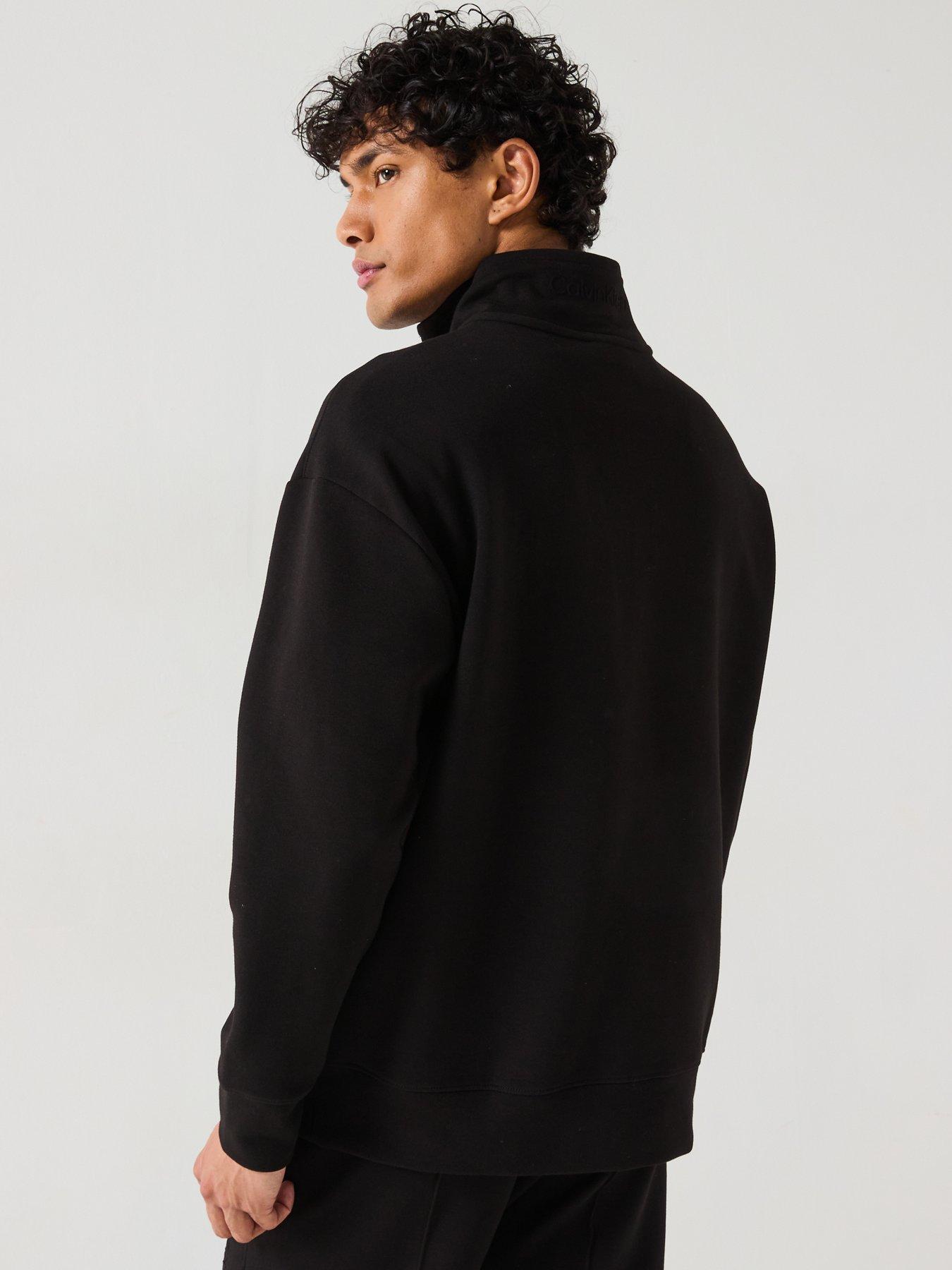 calvin-klein-tech-interlock-half-12-zip-sweat-top-blackstillFront