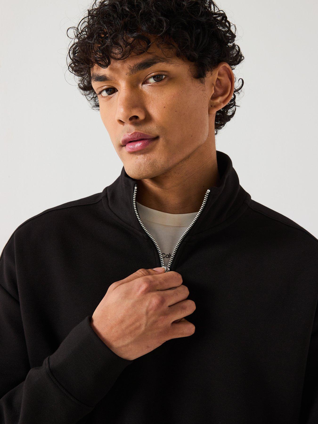 calvin-klein-tech-interlock-half-12-zip-sweat-top-blackdetail