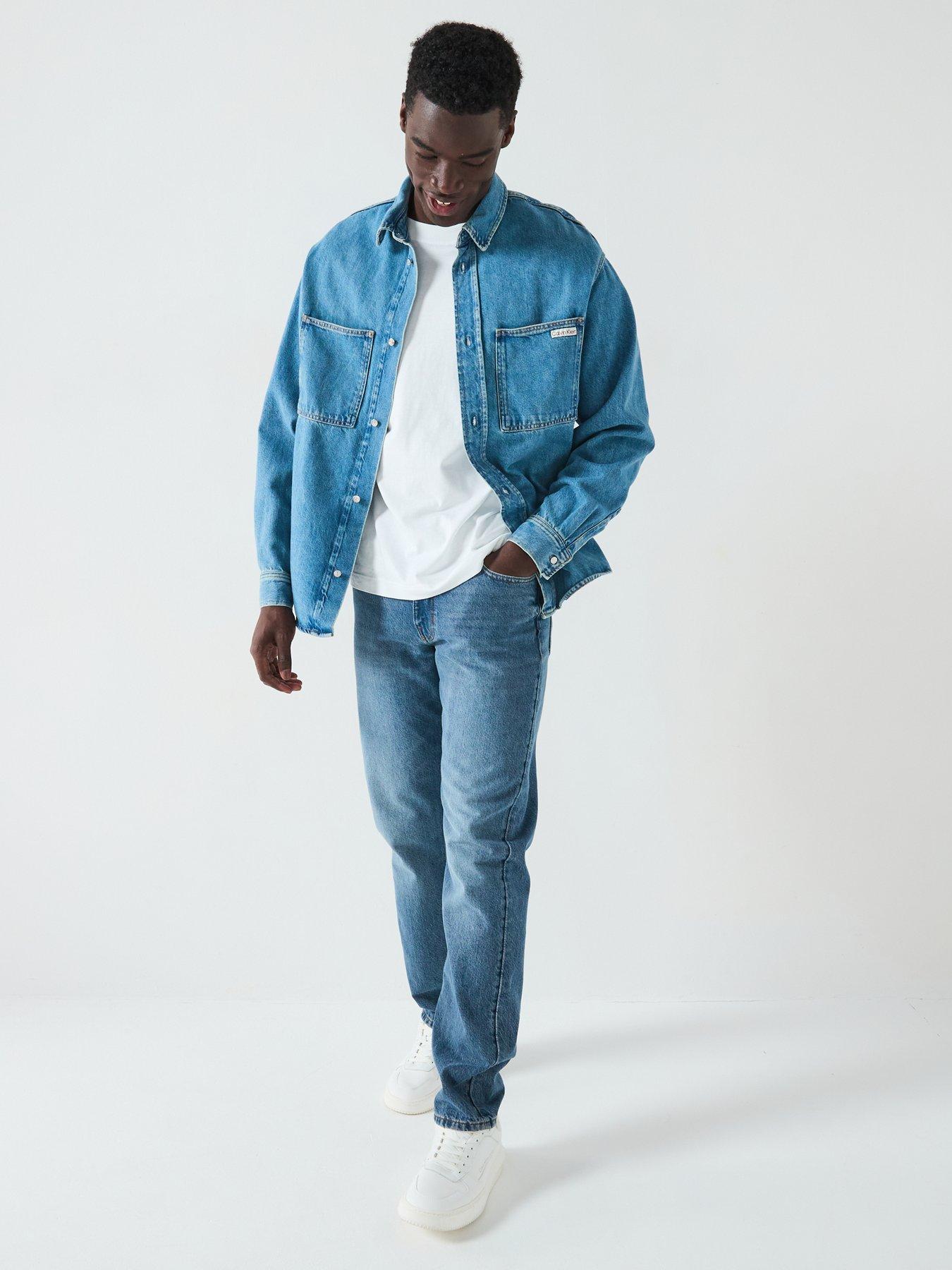 Image 3 of 6 of Calvin Klein Jeans Relaxed Denim Long Sleeve Shirt - Blue