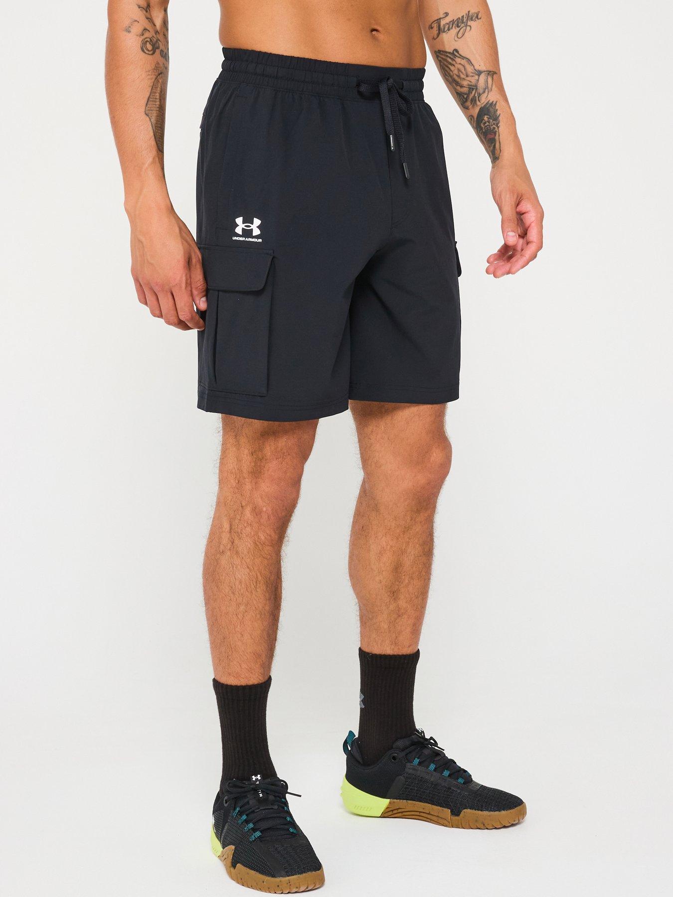 Under Armour Men's Training Vibe Woven Cargo Shorts - Black in Black / / White