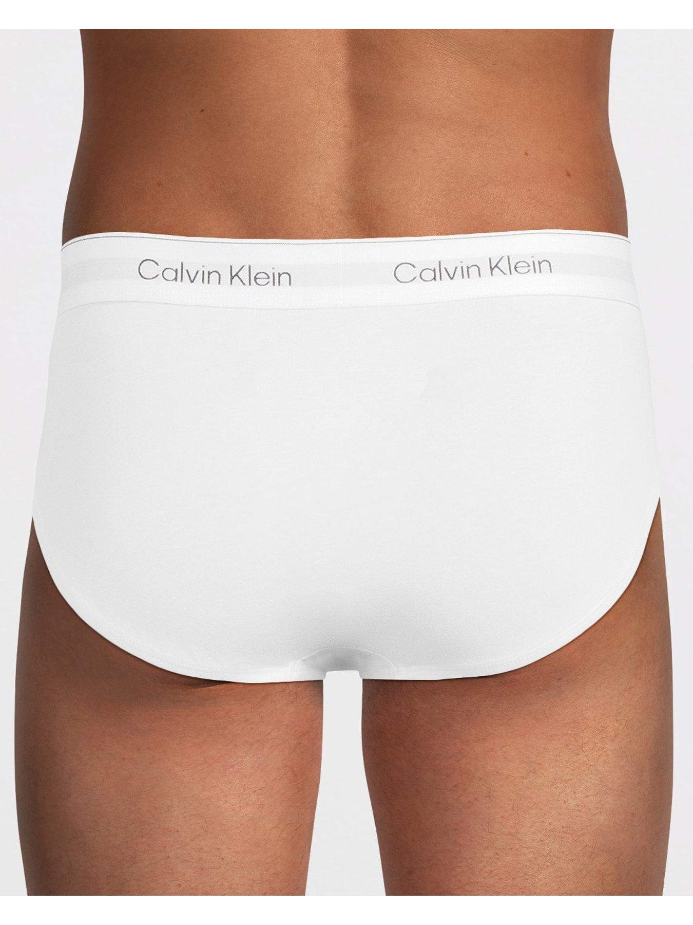 Image 3 of 4 of Calvin Klein Icon Cotton Stretch 3 Pack Hip Briefs - White