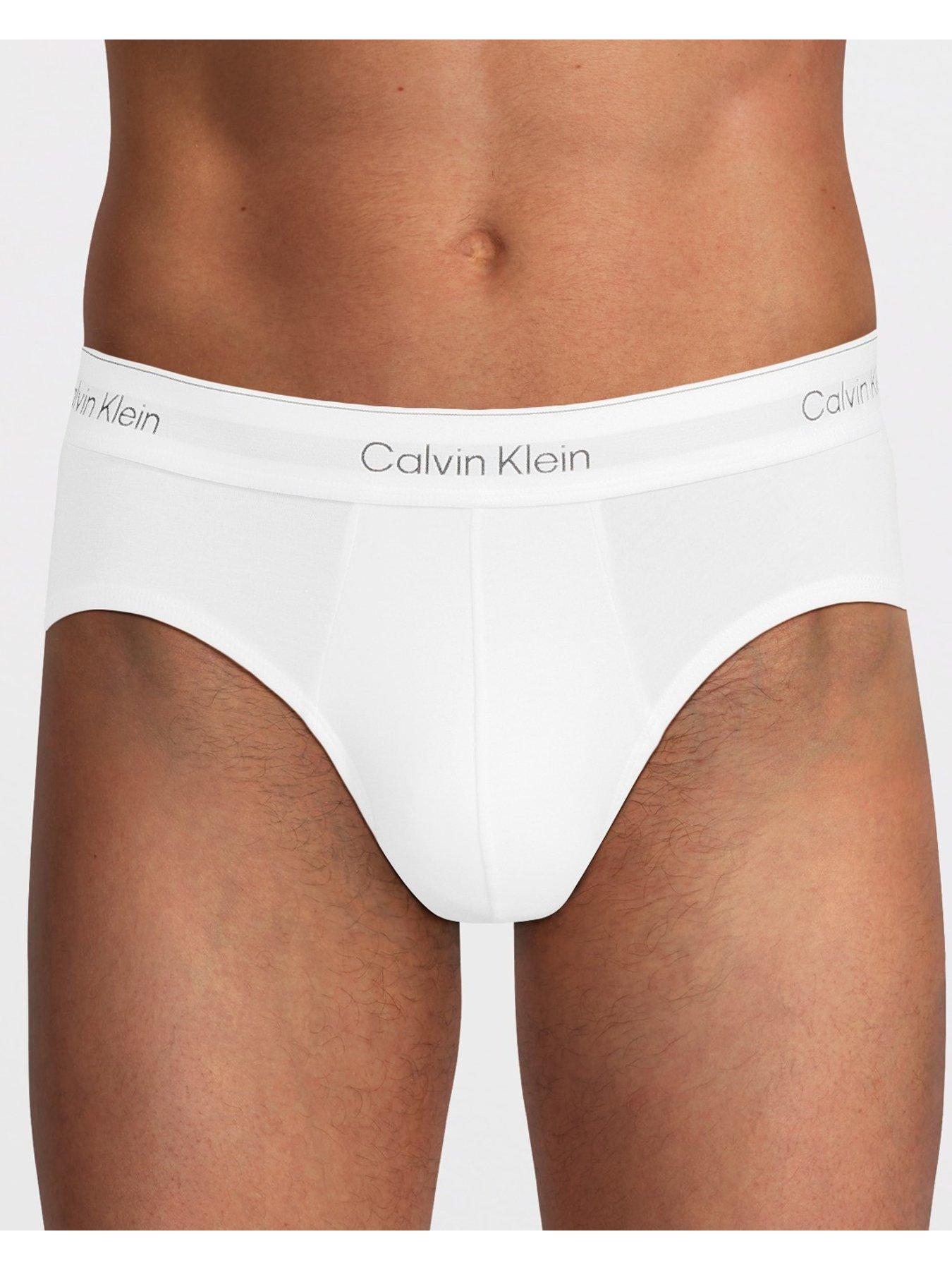 Image 4 of 4 of Calvin Klein Icon Cotton Stretch 3 Pack Hip Briefs - White