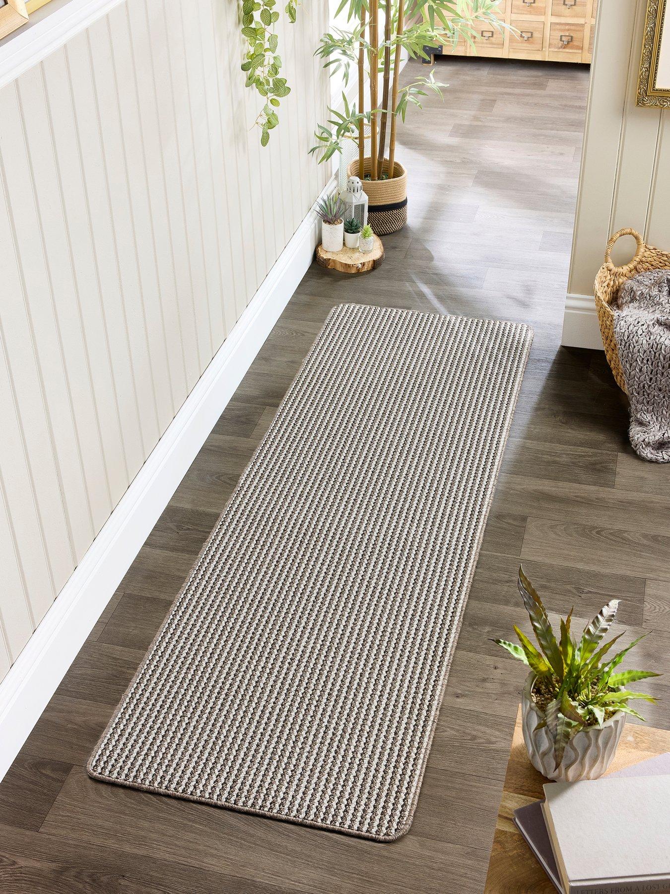 Image 1 of 4 of The Very Collection Twist Stripe, Stain Resistant, Anti Slip Runner - Beige