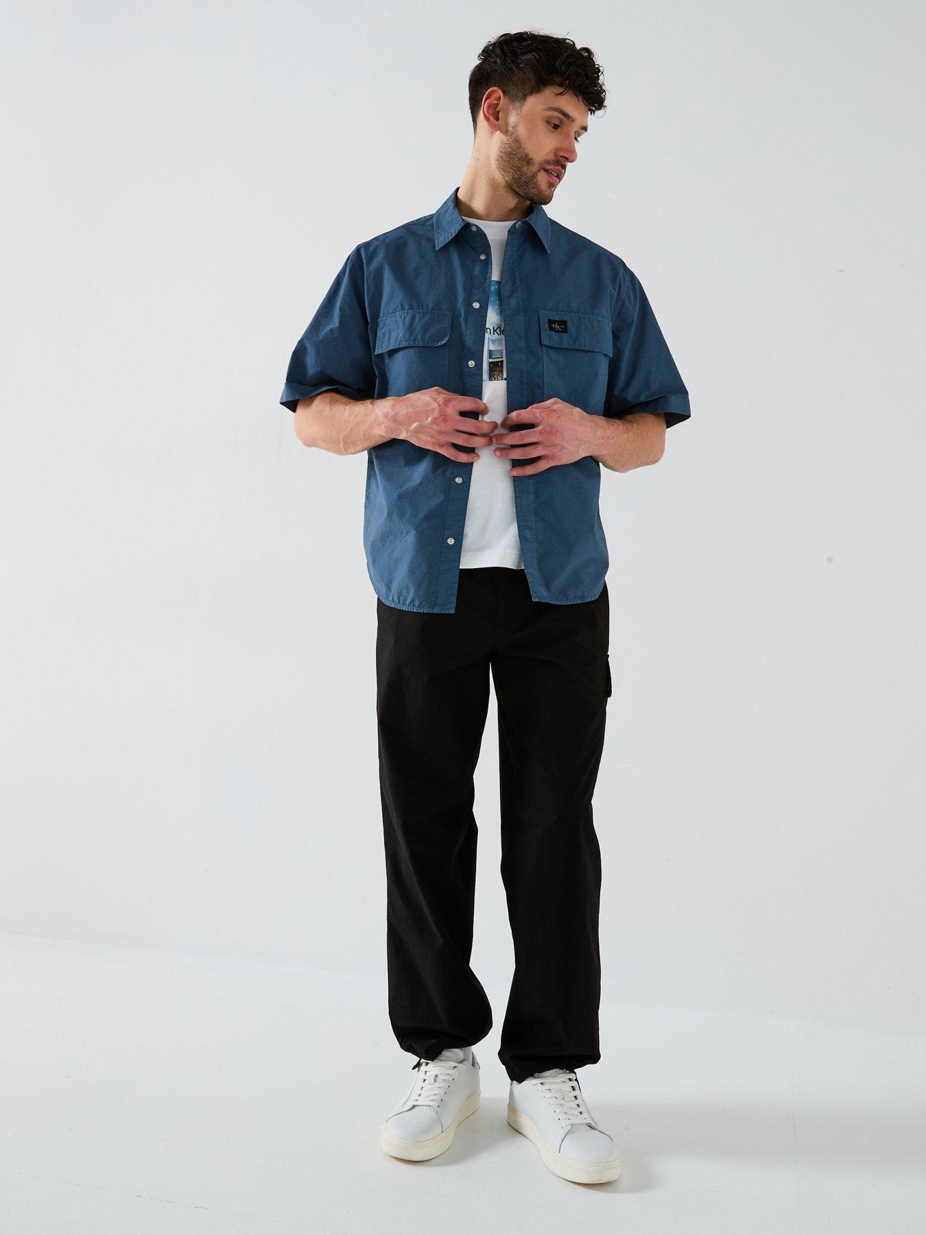 Image 3 of 6 of Calvin Klein Jeans Poplin Utility Cargo Trousers - Black