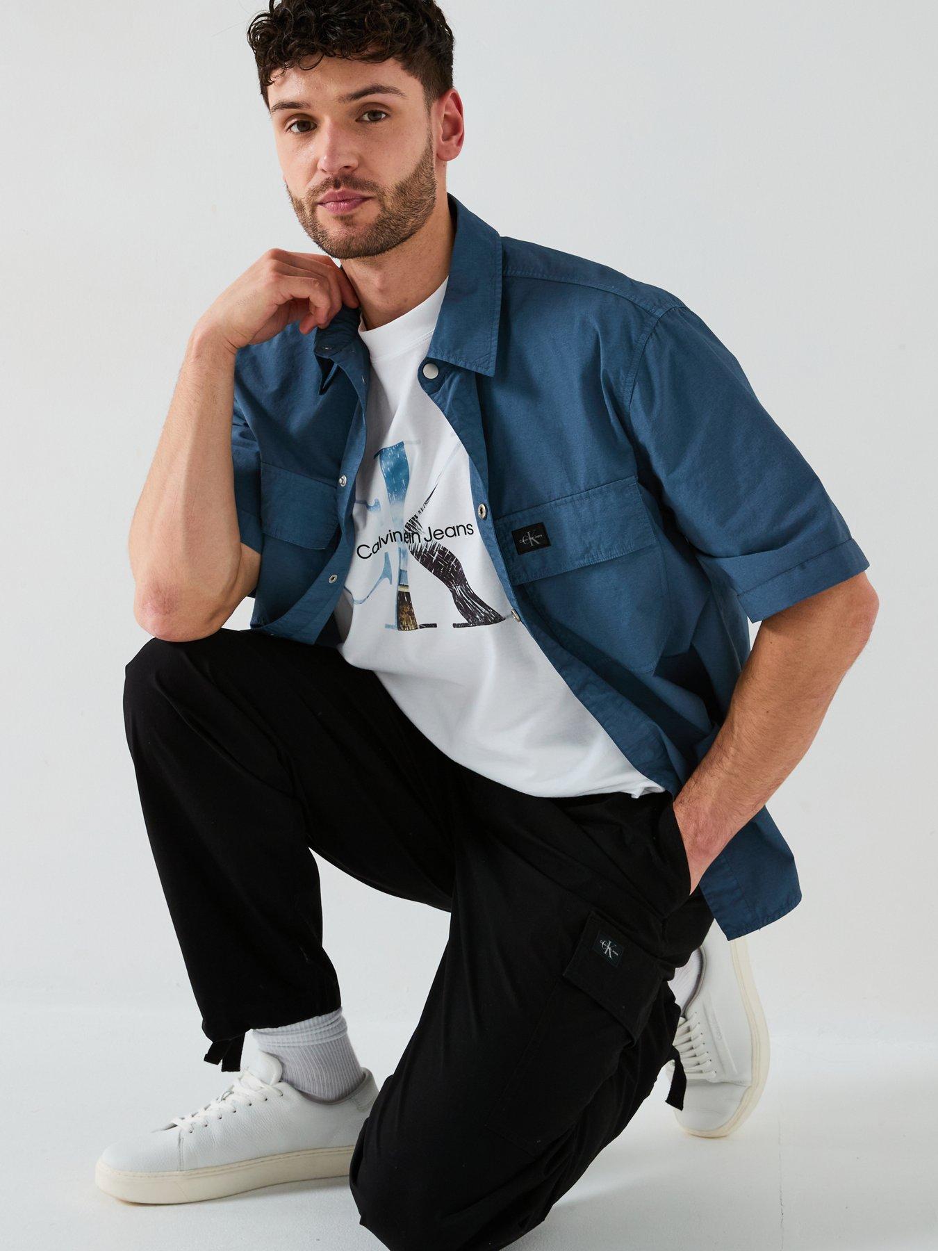 Image 4 of 6 of Calvin Klein Jeans Poplin Utility Cargo Trousers - Black
