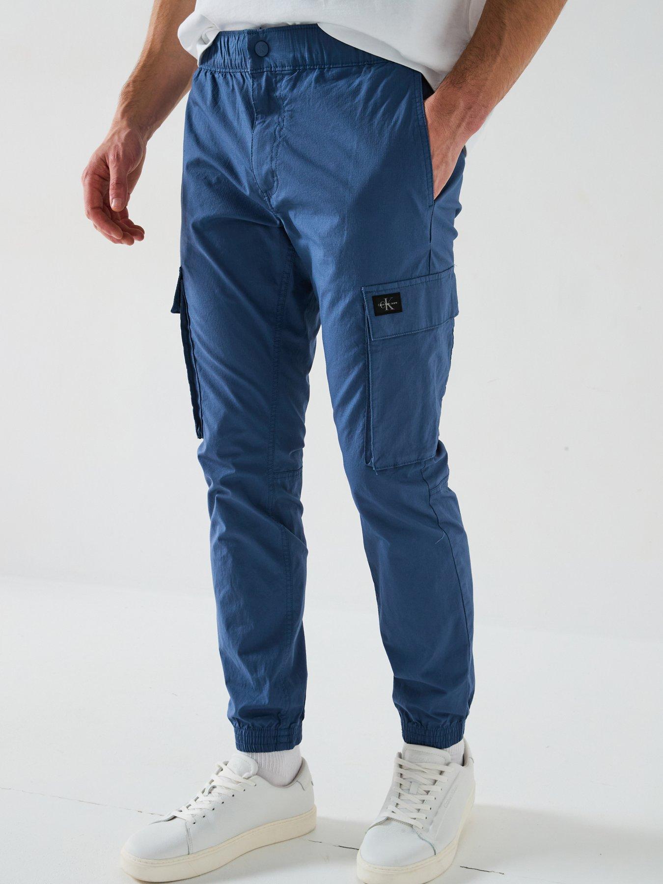 Image of Calvin Klein Jeans Skinny Logo Cargo Trousers - Blue