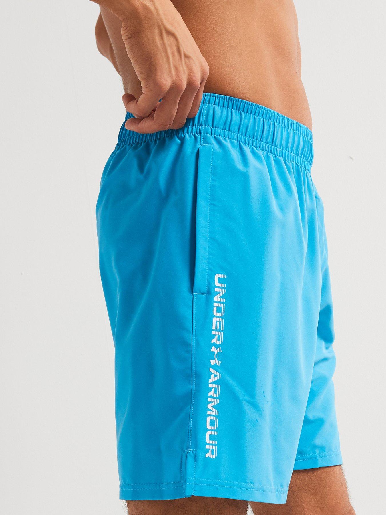 under-armour-mens-training-tech-woven-wordmark-shorts-blueoutfit