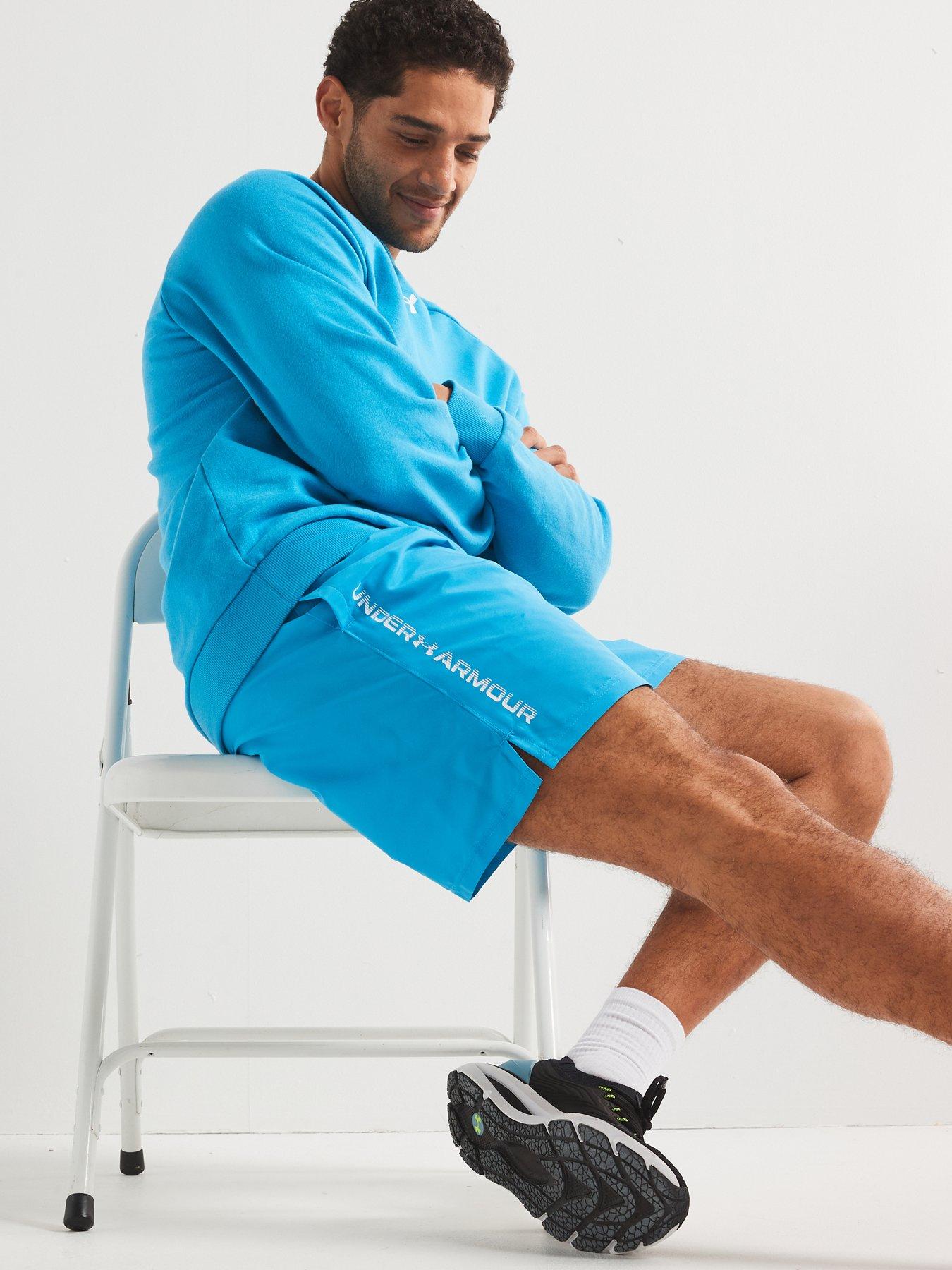 Image 5 of 6 of UNDER ARMOUR Mens Training Tech Woven Wordmark Shorts - Blue