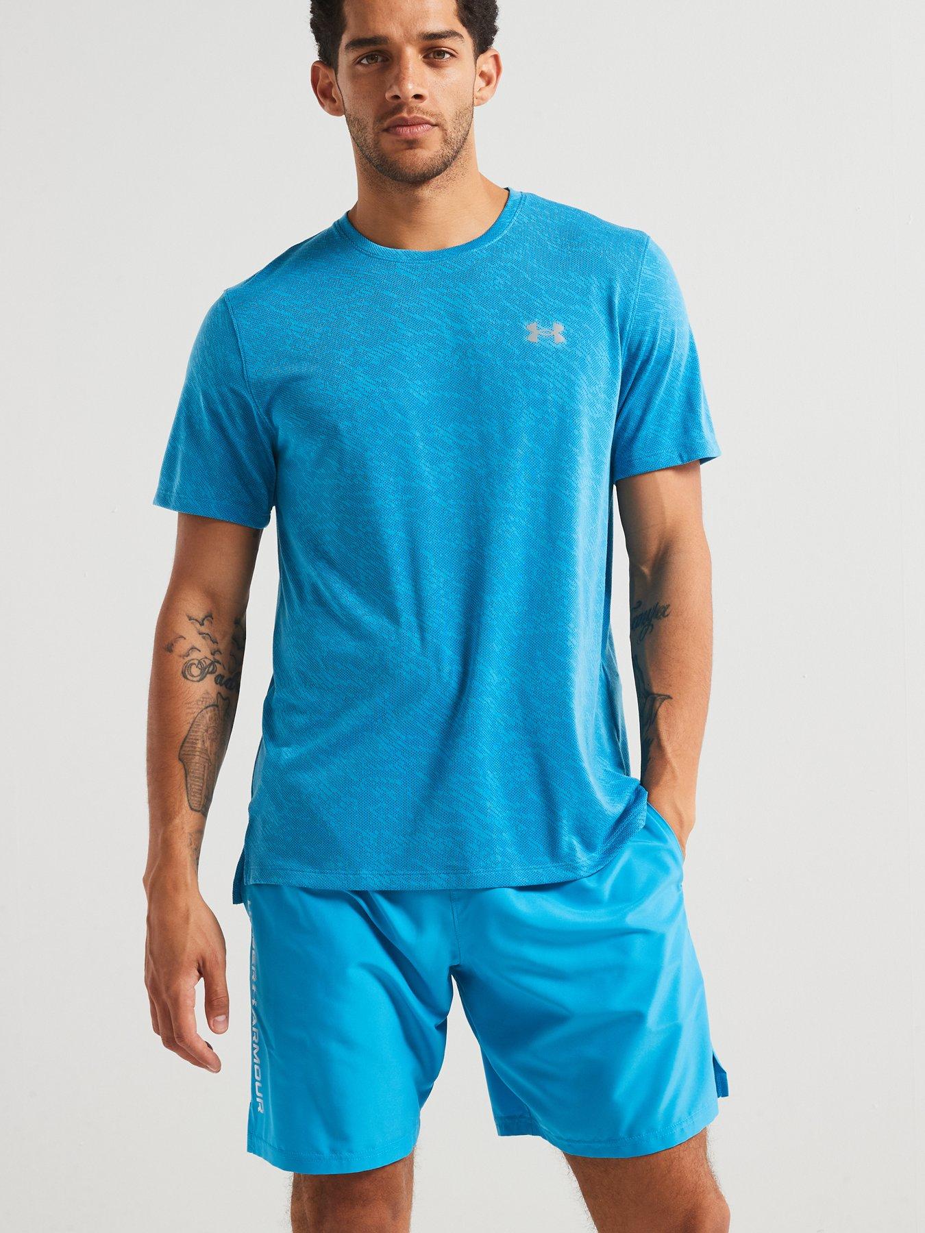 Image 6 of 6 of UNDER ARMOUR Mens Training Tech Woven Wordmark Shorts - Blue