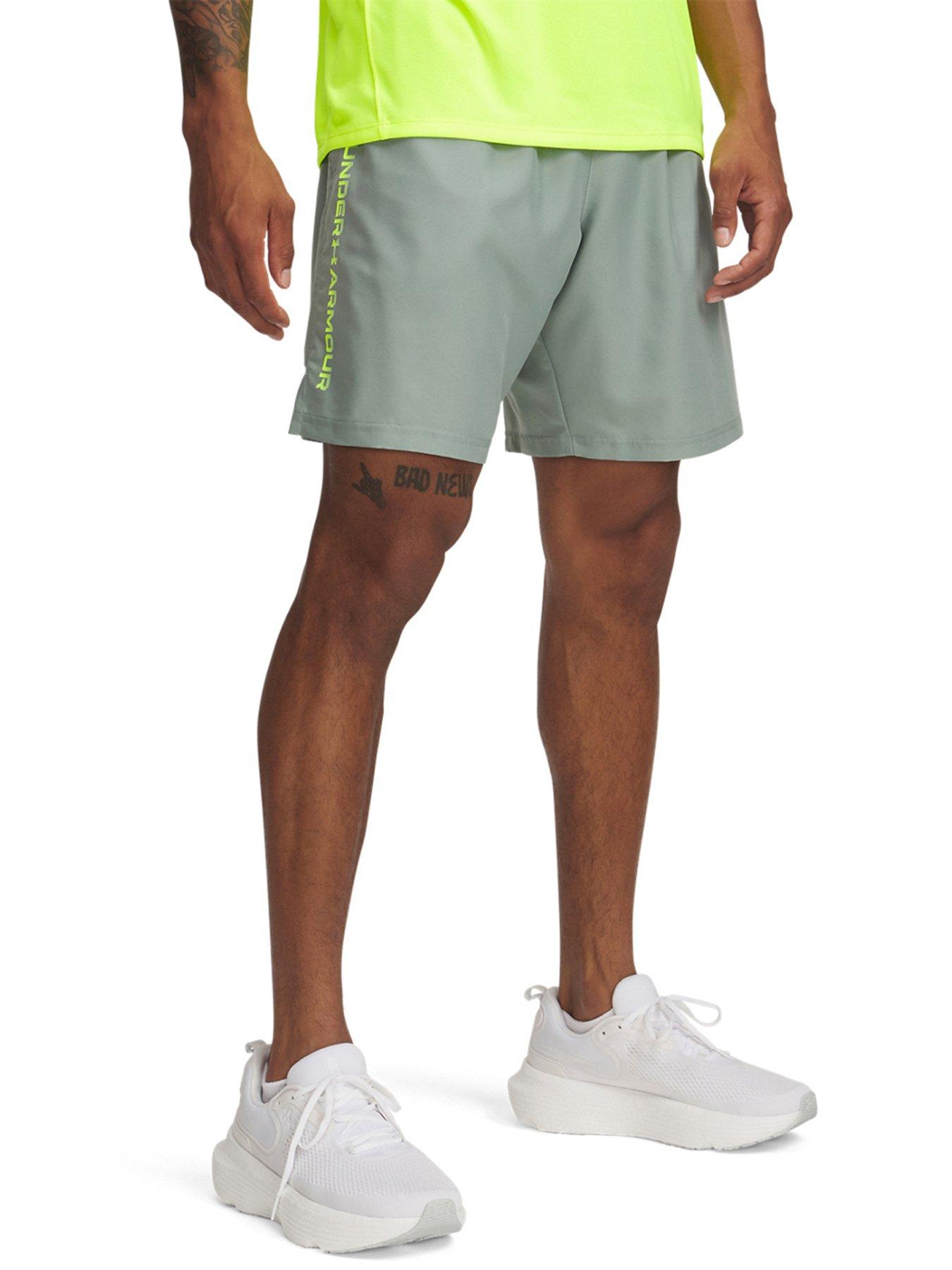 under-armour-mens-training-tech-woven-wordmark-shorts-green