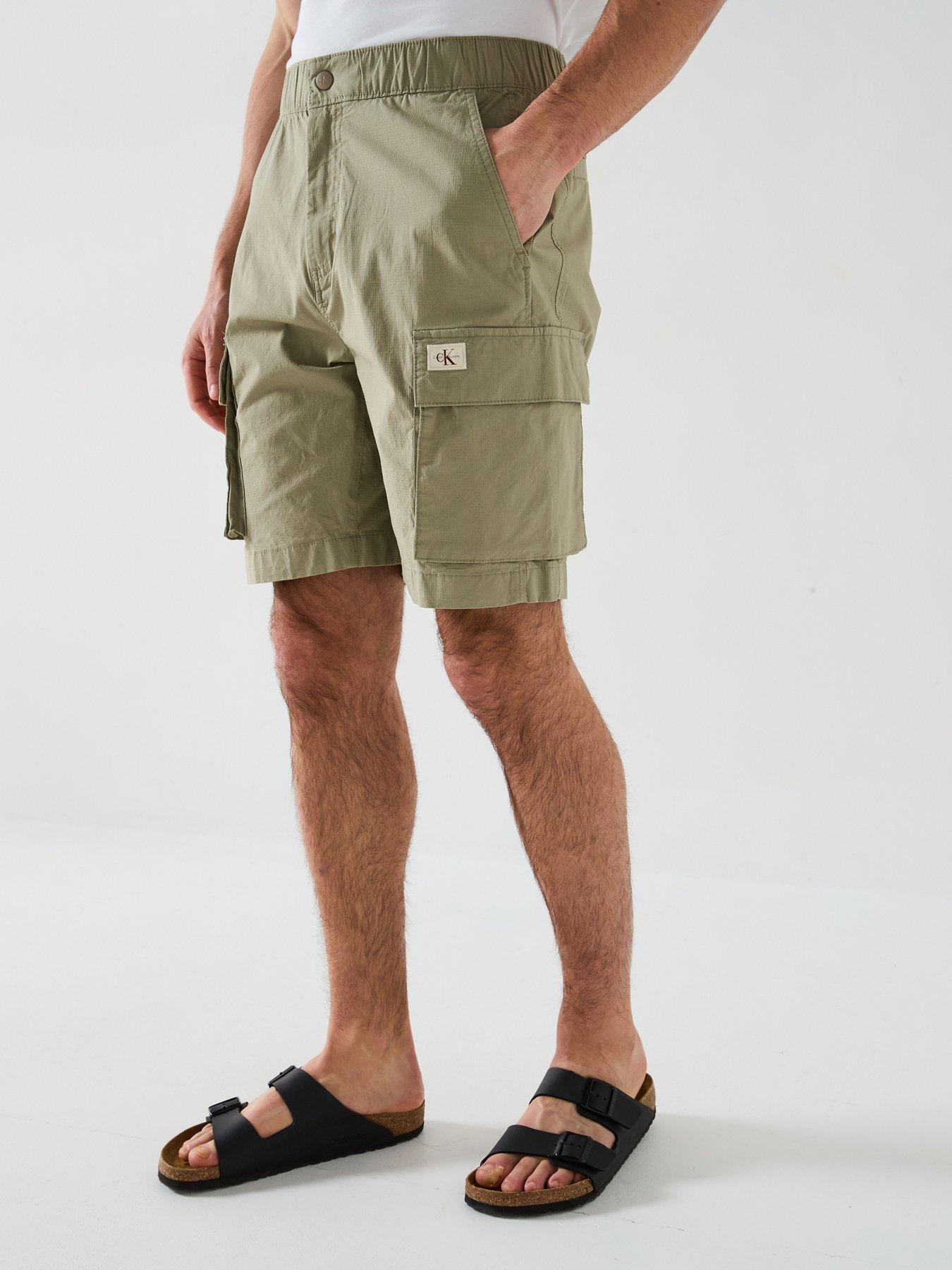Image 1 of 5 of Calvin Klein Jeans Washed Cargo Short Cargo Shorts - Beige