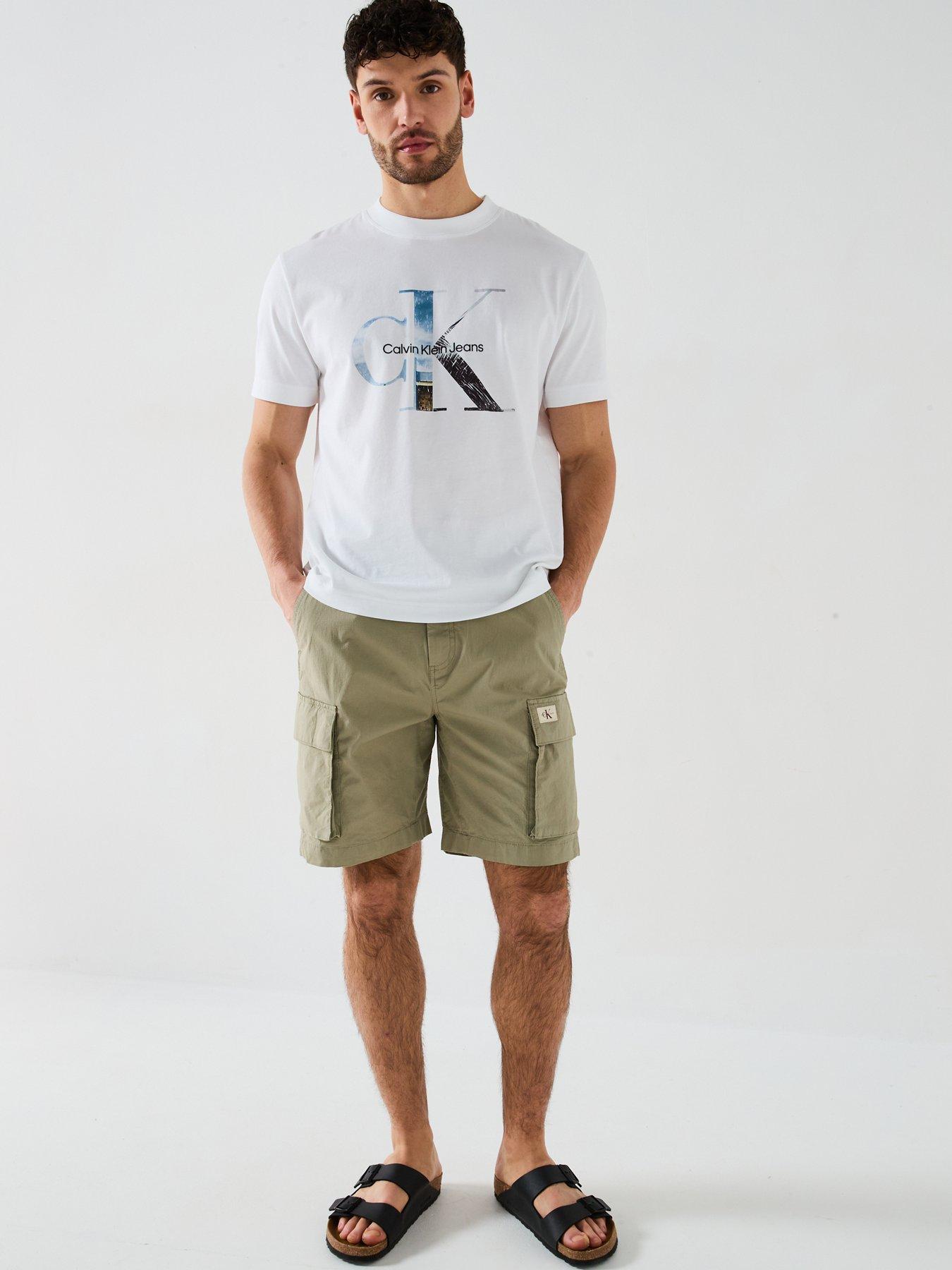 Image 3 of 5 of Calvin Klein Jeans Washed Cargo Short Cargo Shorts - Beige