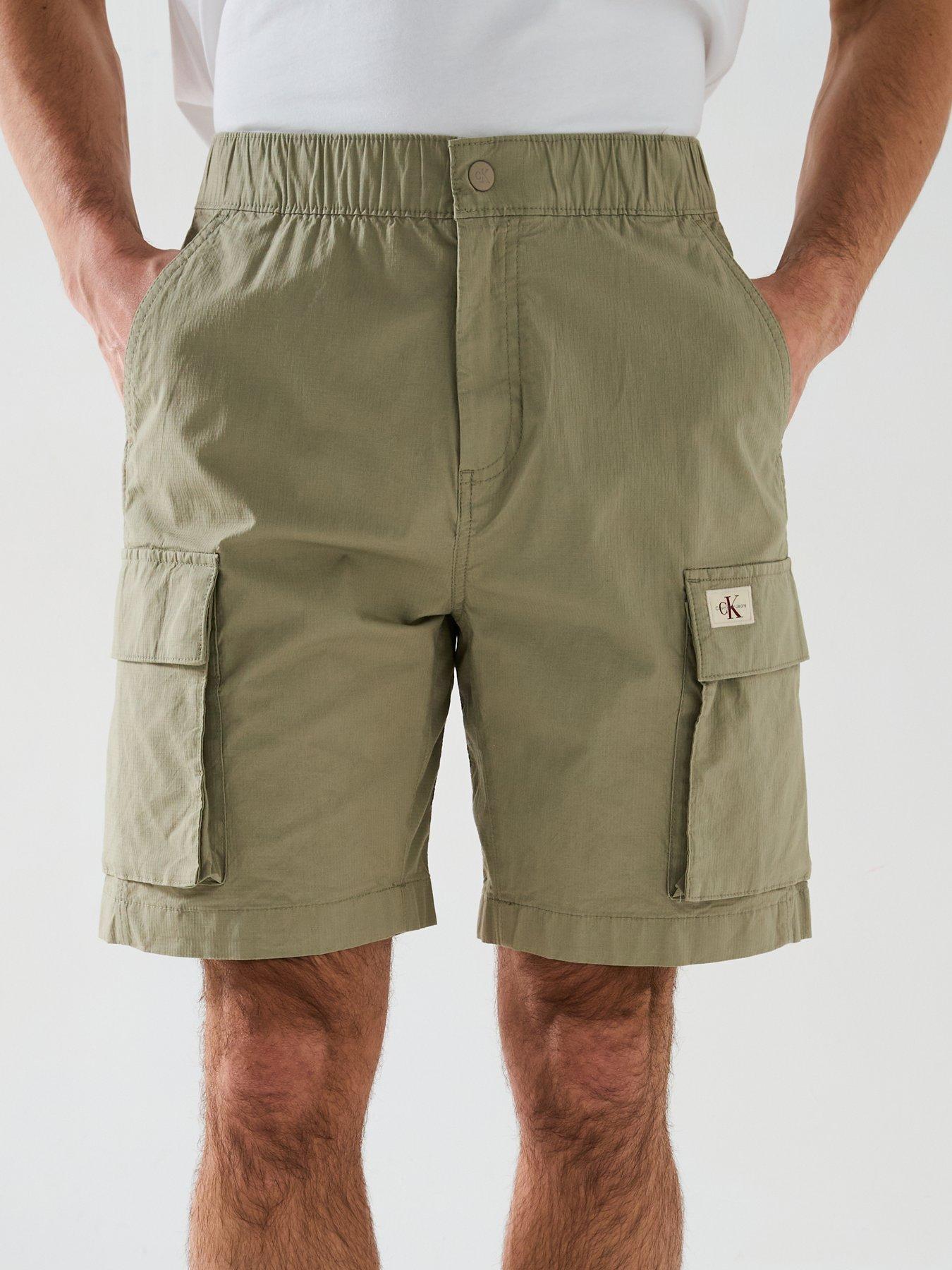 Image 4 of 5 of Calvin Klein Jeans Washed Cargo Short Cargo Shorts - Beige