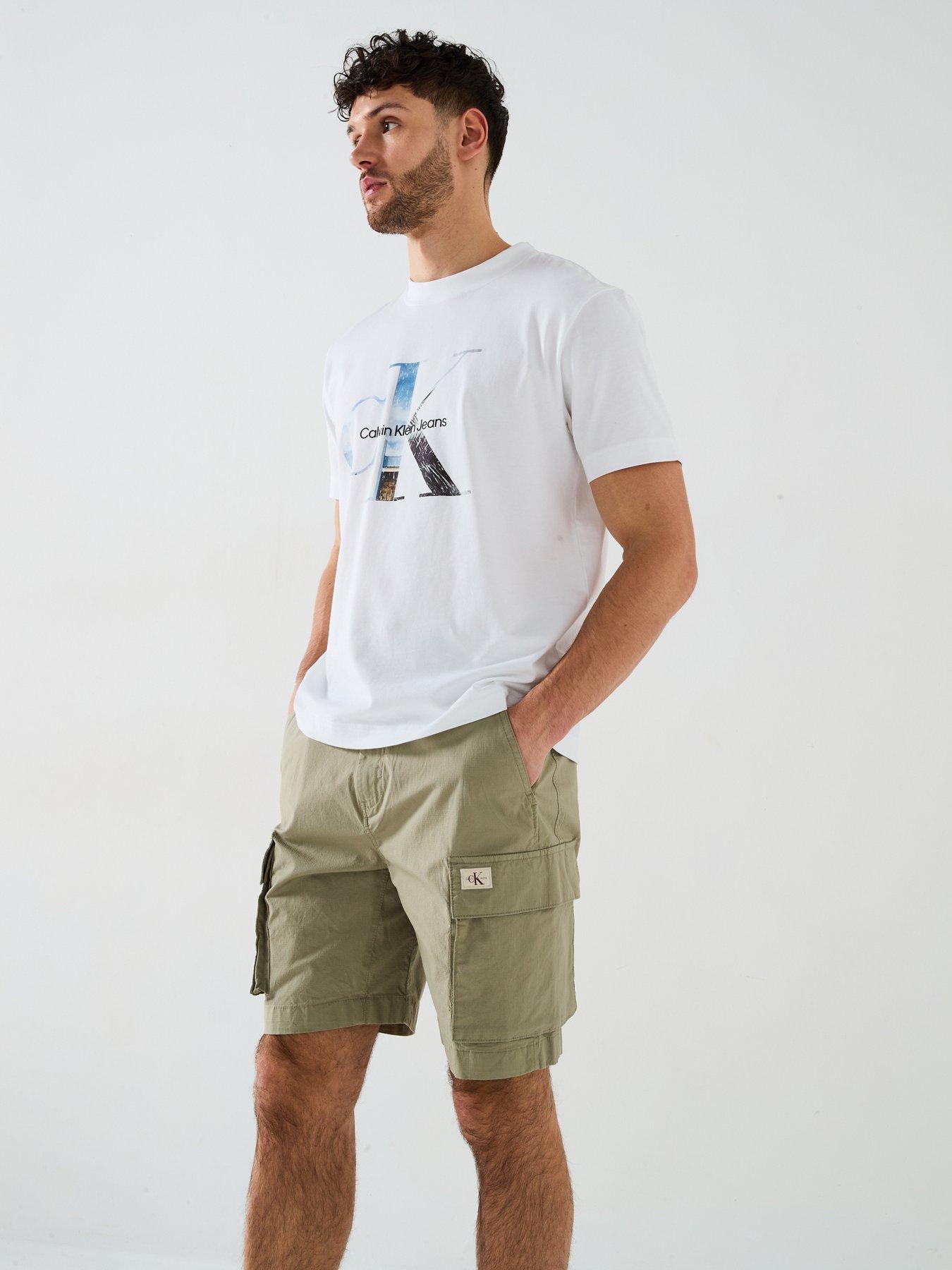 Image 5 of 5 of Calvin Klein Jeans Washed Cargo Short Cargo Shorts - Beige