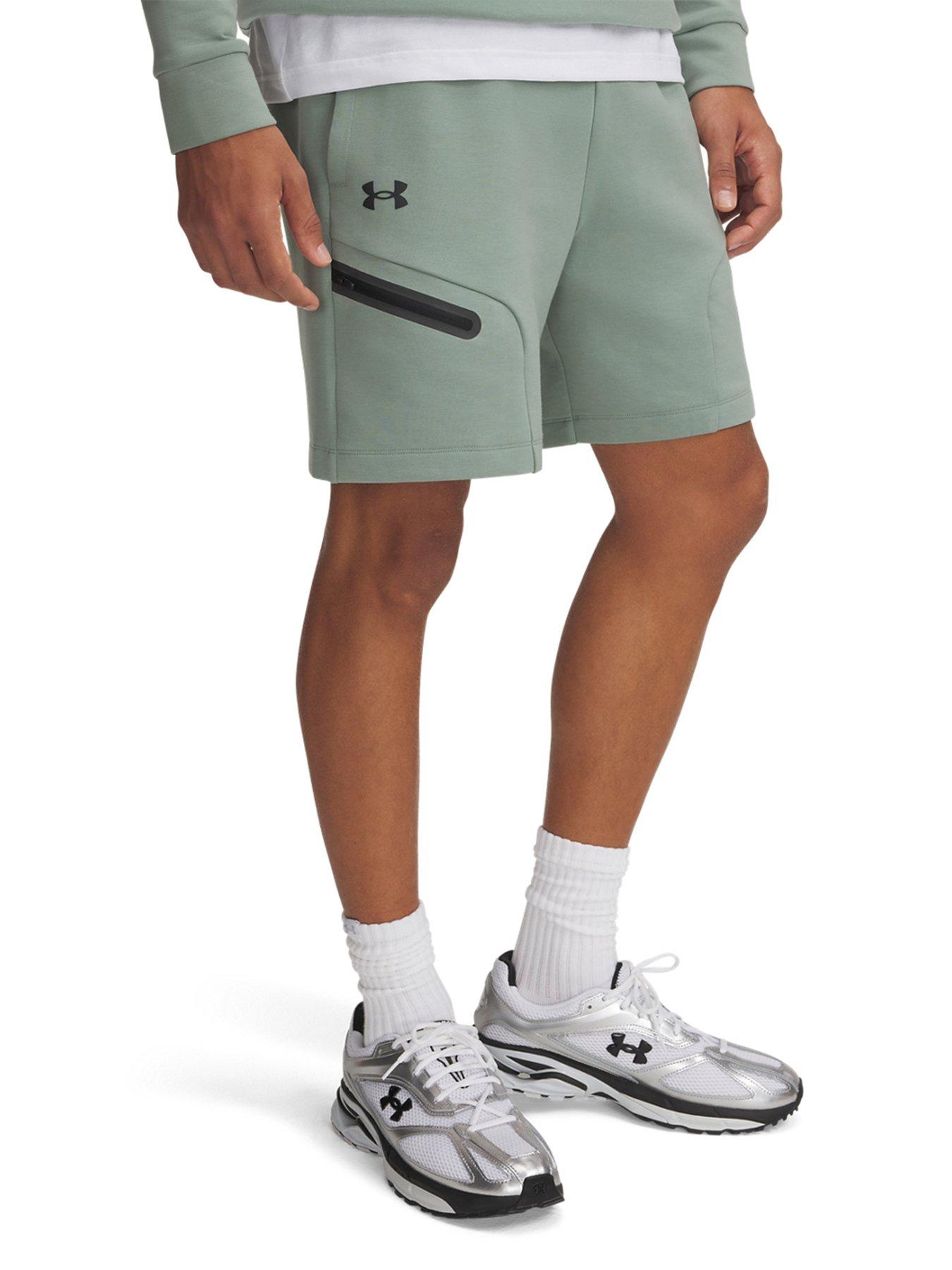 under-armour-mens-training-unstoppable-fleece-shorts-green