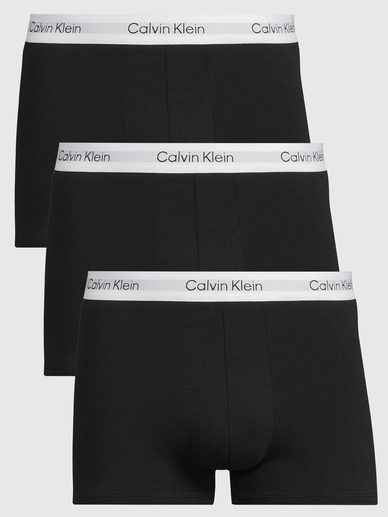 Calvin Klein ICON Cotton Stretch 3 Pack Contour Trunks - Black