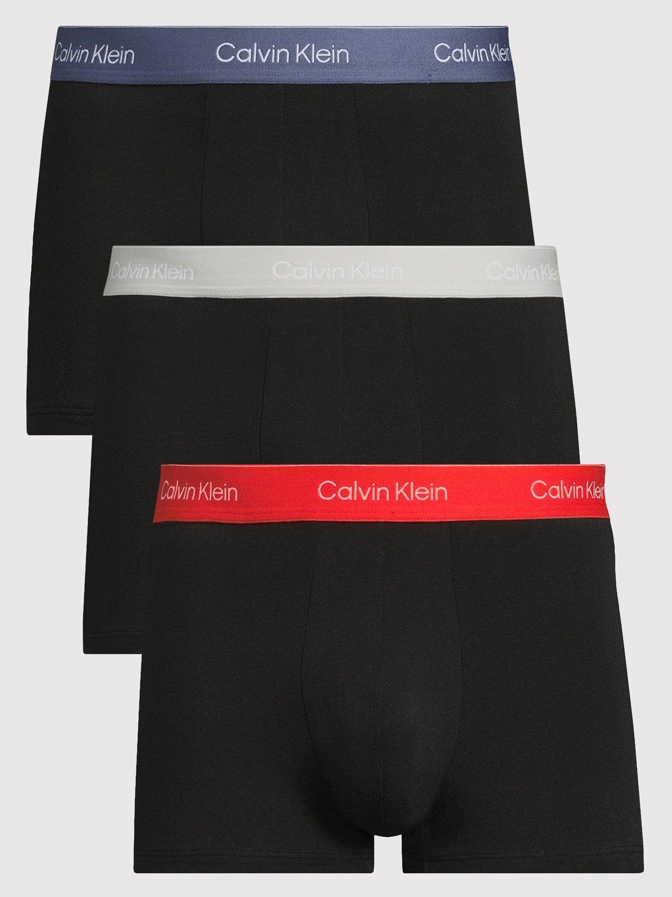 undefined Icon Cotton Stretch 3 Pack Trunks - Black with Accent Waistbands