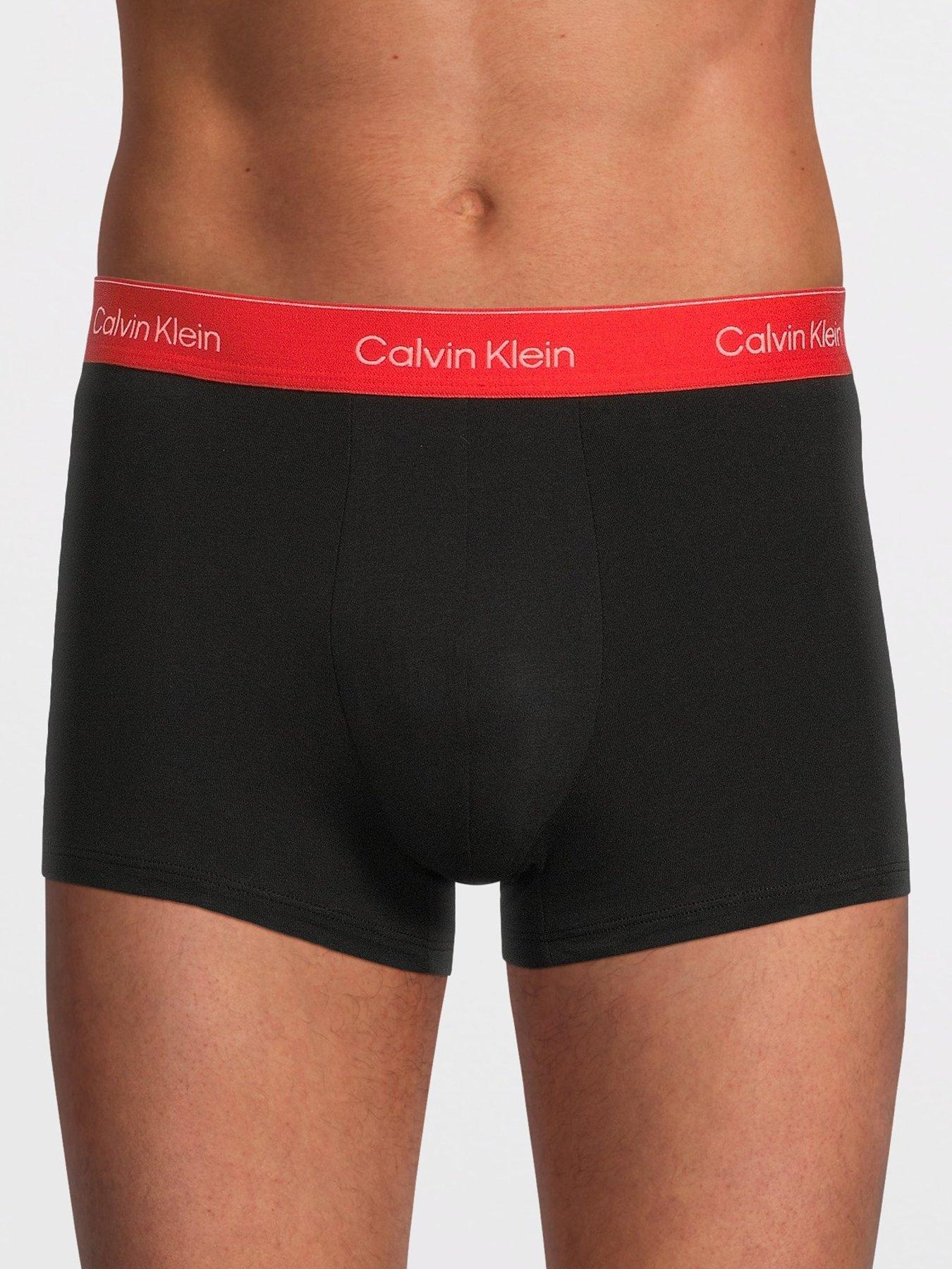 Image 2 of 3 of Calvin Klein ICON Cotton Stretch 3 Pack Contour Trunks - Assorted