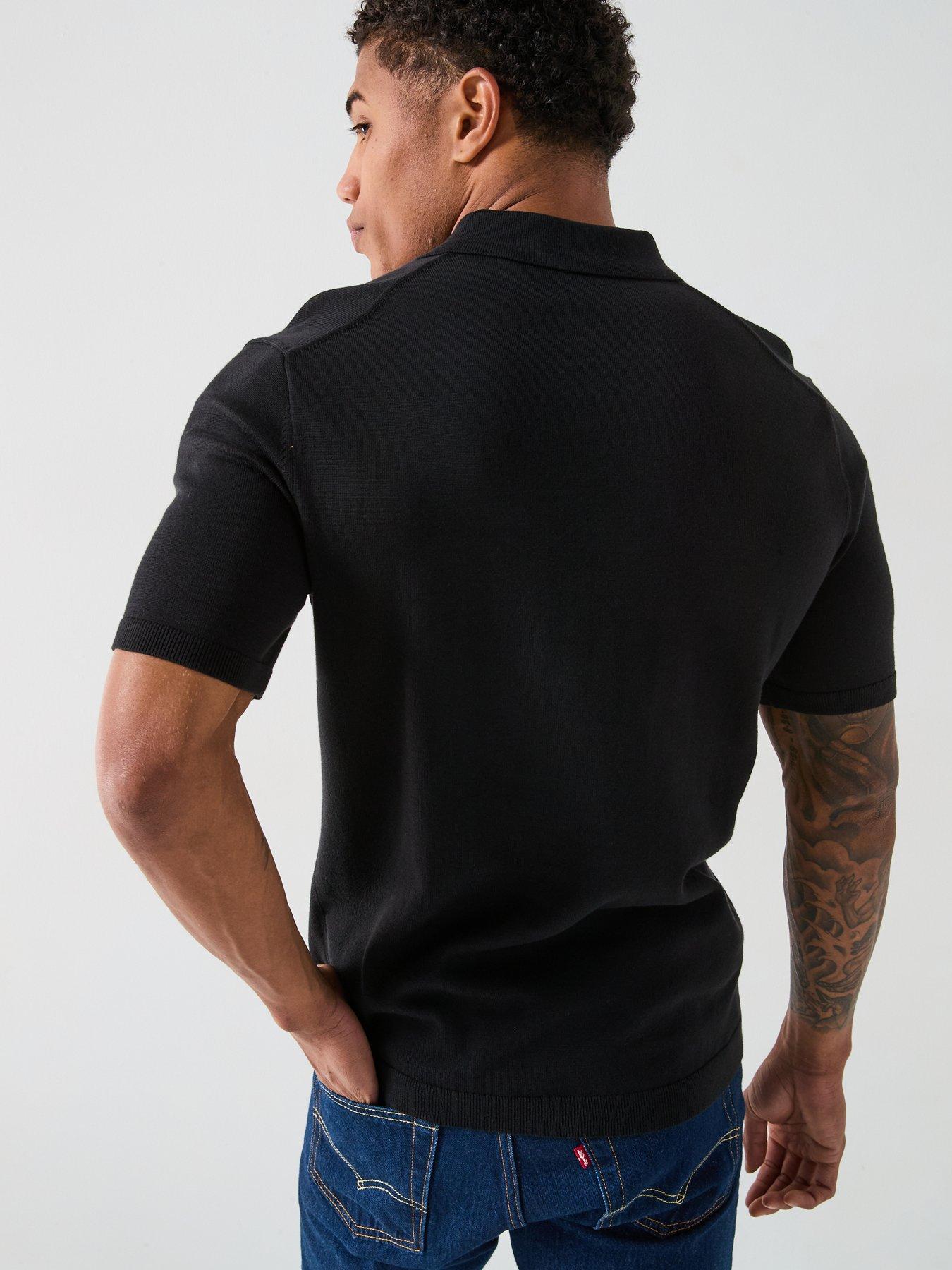 Image 2 of 6 of Calvin Klein Knitted Supima Cotton Polo Shirt - Black