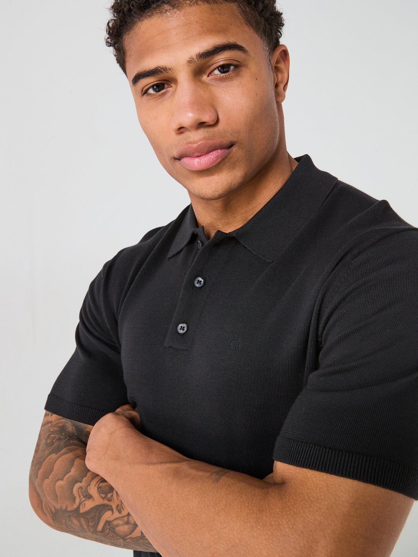 Image 4 of 6 of Calvin Klein Knitted Supima Cotton Polo Shirt - Black