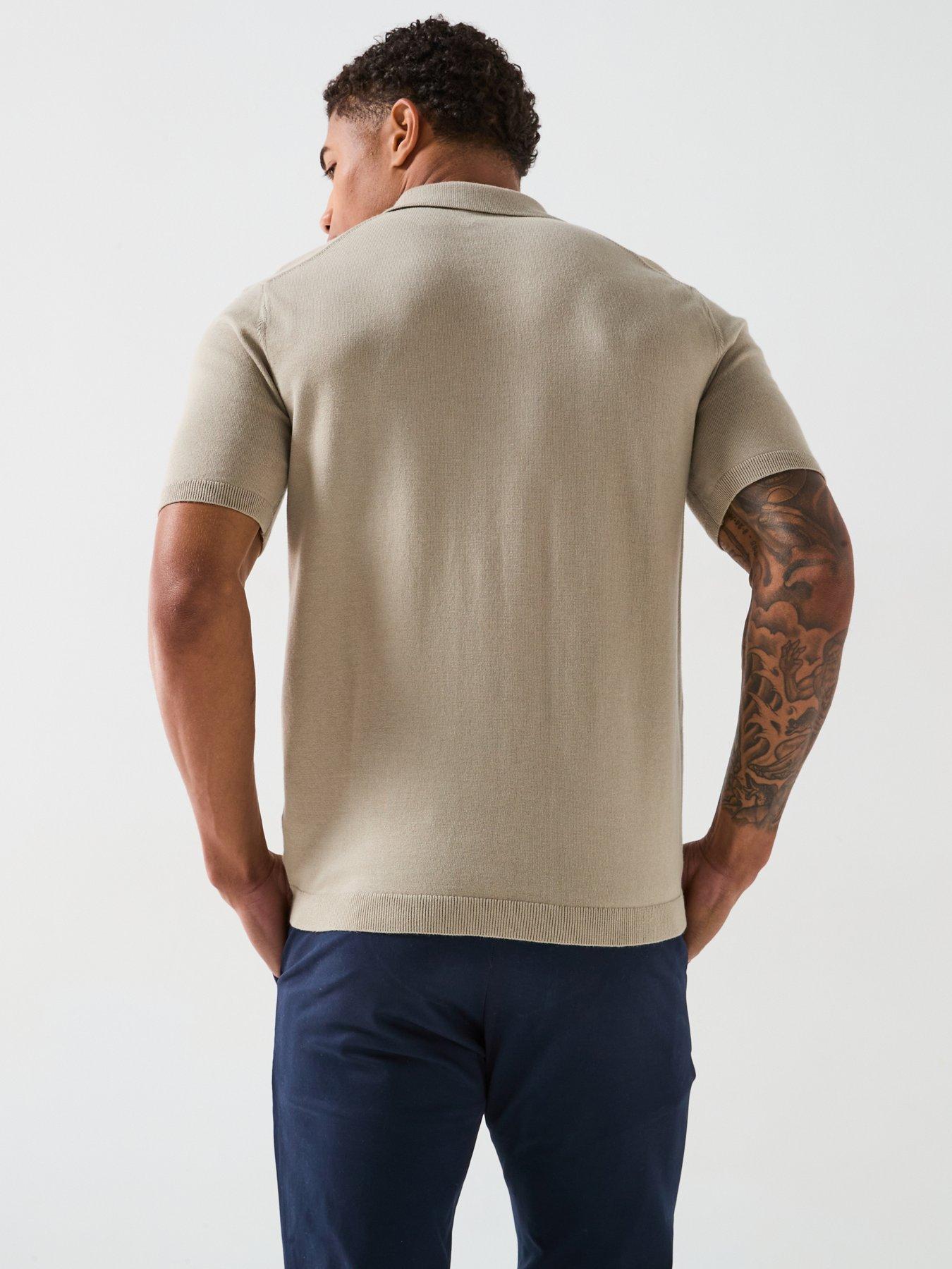 Image 2 of 6 of Calvin Klein Knitted Supima Cotton Polo Shirt - Cream