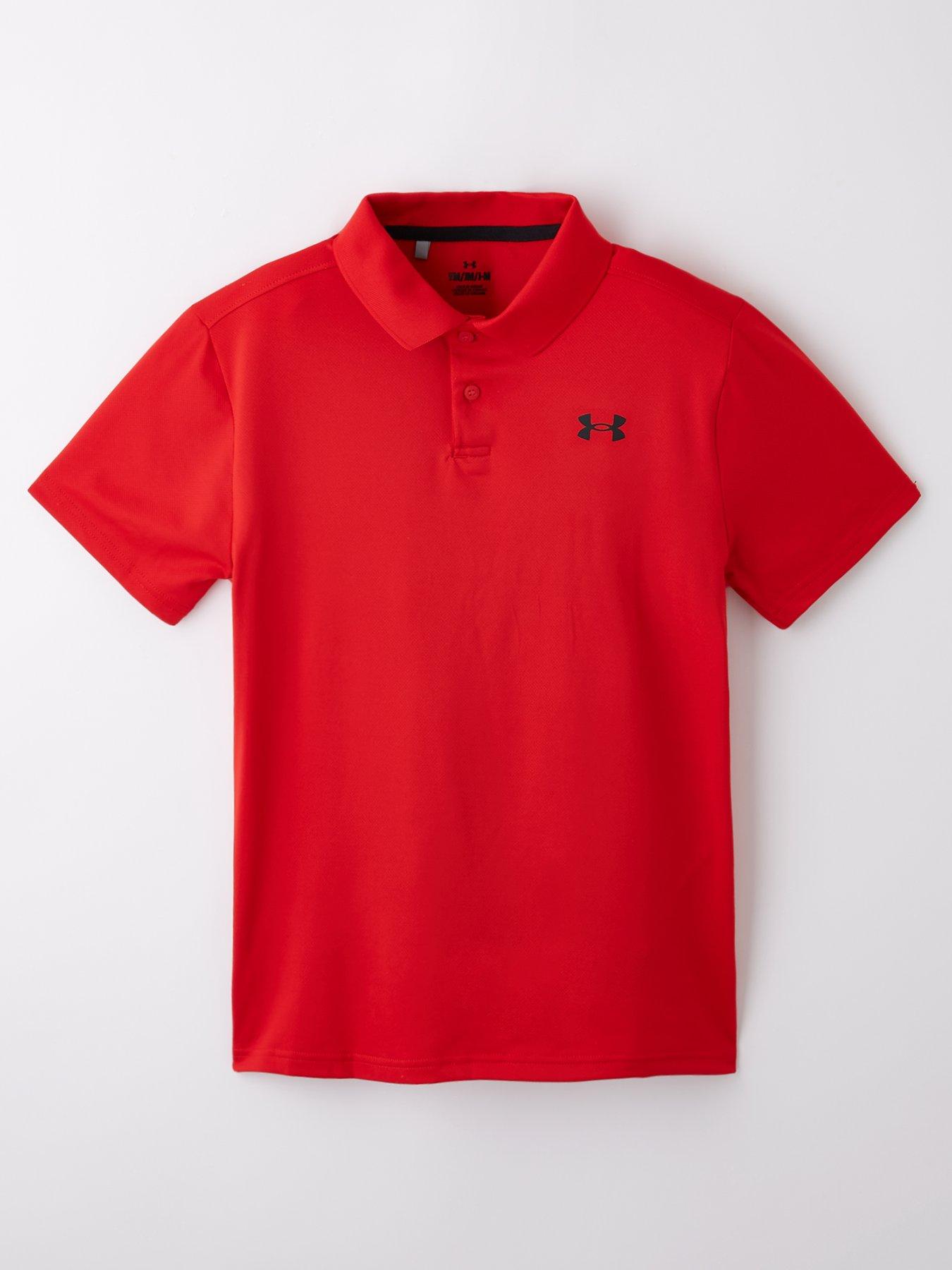 UNDER ARMOUR Junior Boys Golf Matchplay Polo Shirt - Red