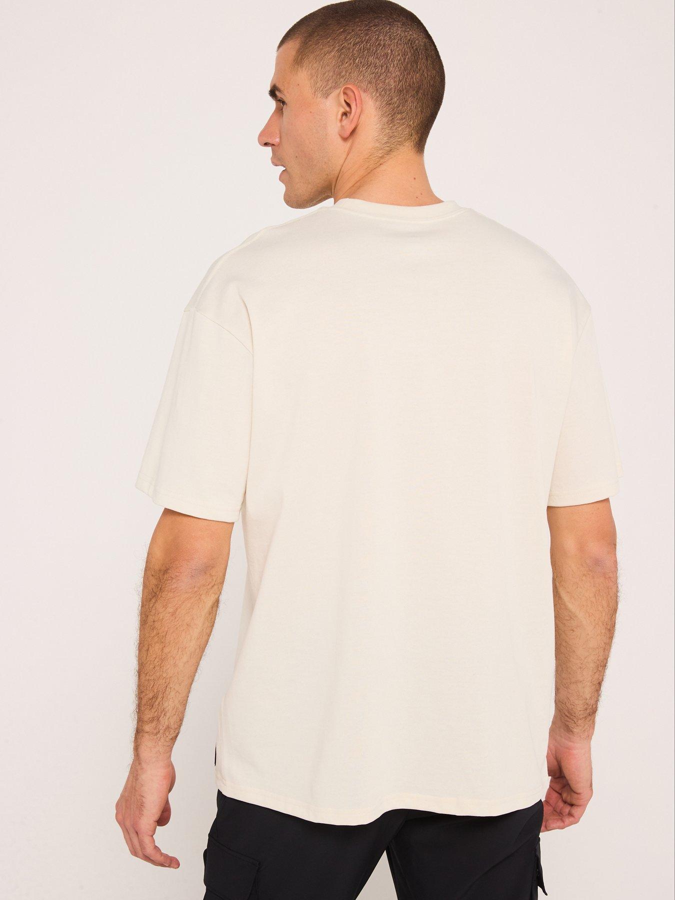 Image 2 of 5 of UNDER ARMOUR Mens Training Heavyweight Varsity Oversized T-Shirt - Beige