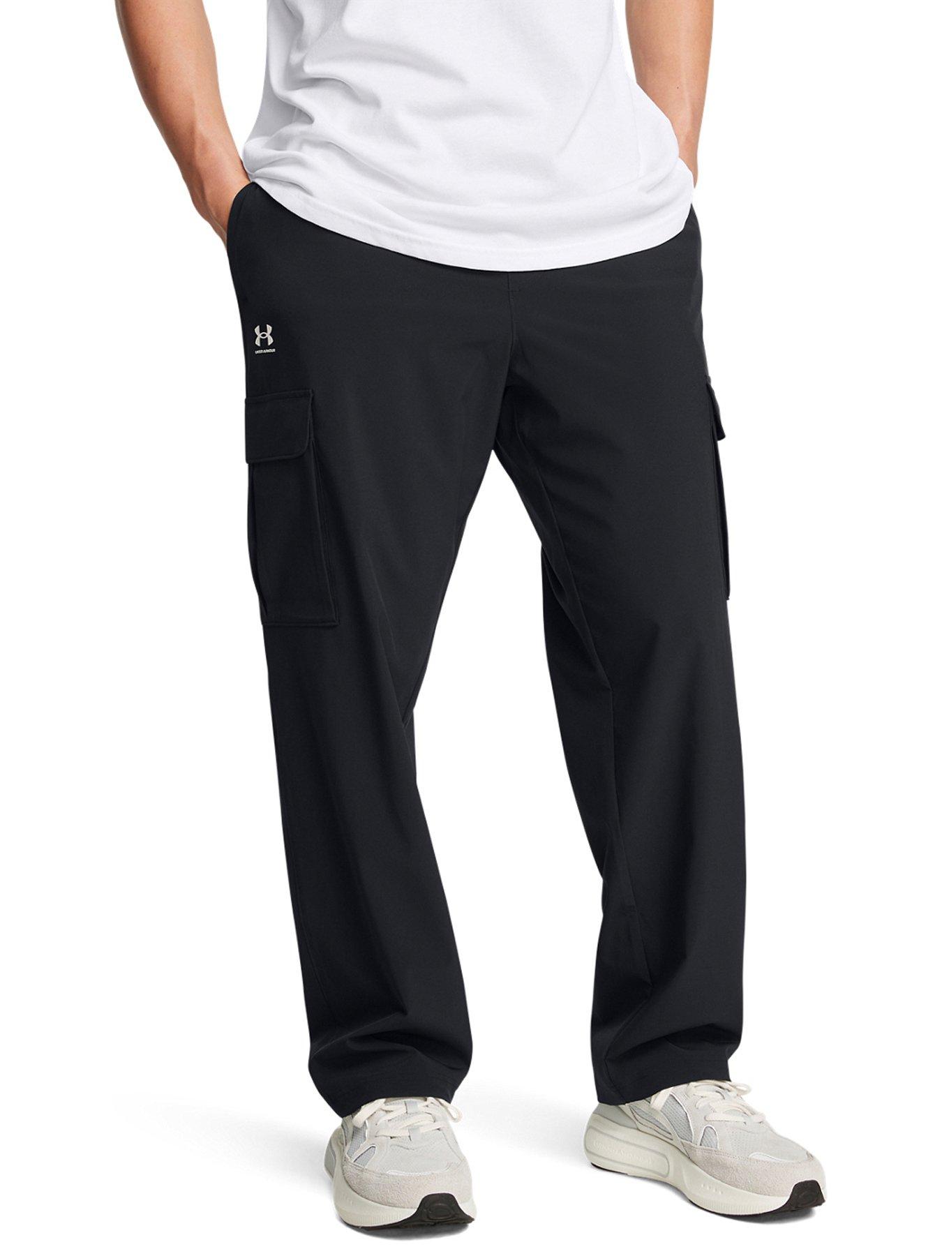 under-armour-mens-training-vibe-woven-cargo-pants-blackfront