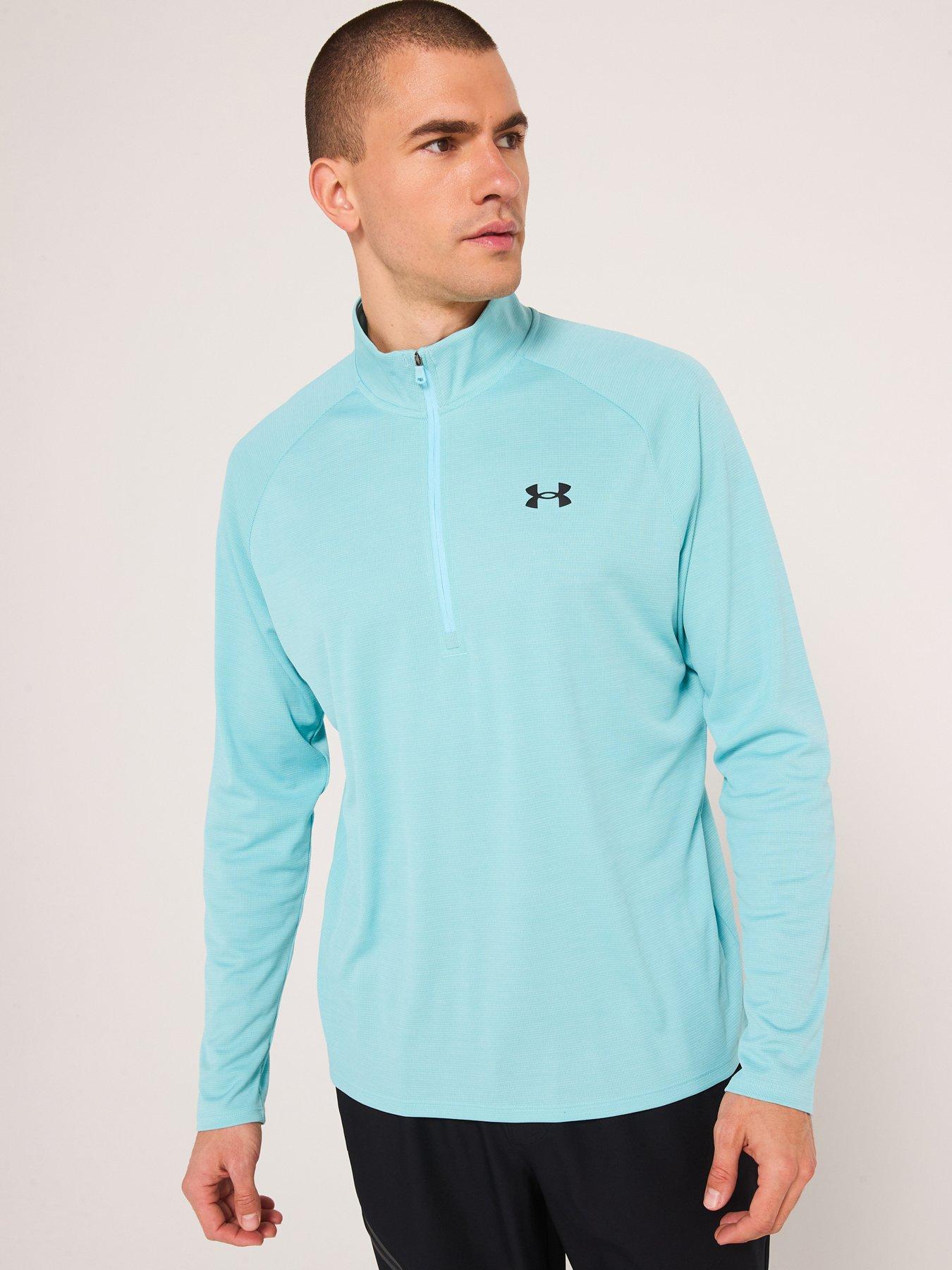 under-armour-mens-training-tech-textured-12-zip-top-blue