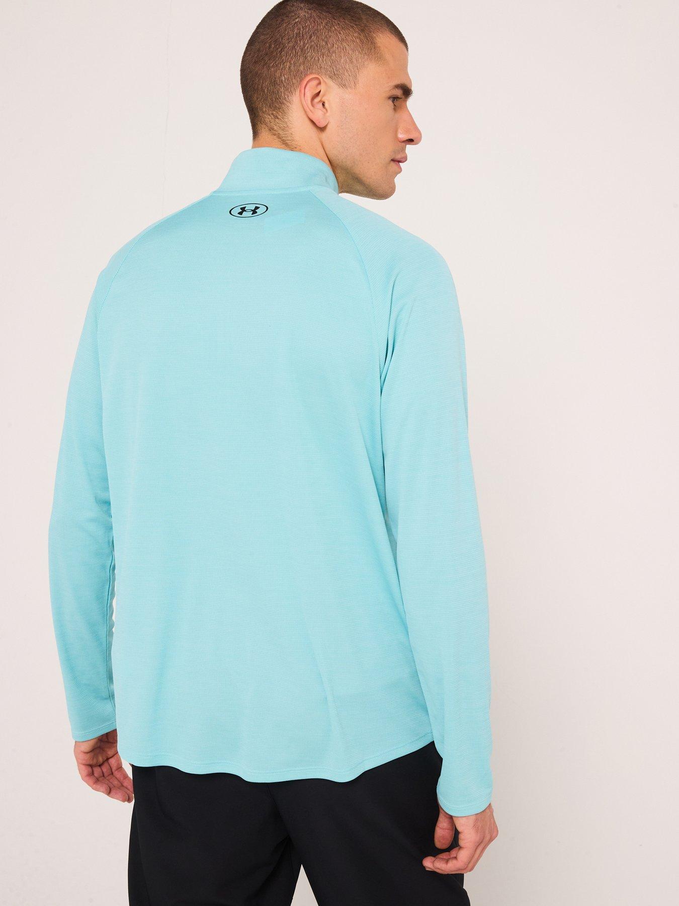 under-armour-mens-training-tech-textured-12-zip-top-bluestillFront