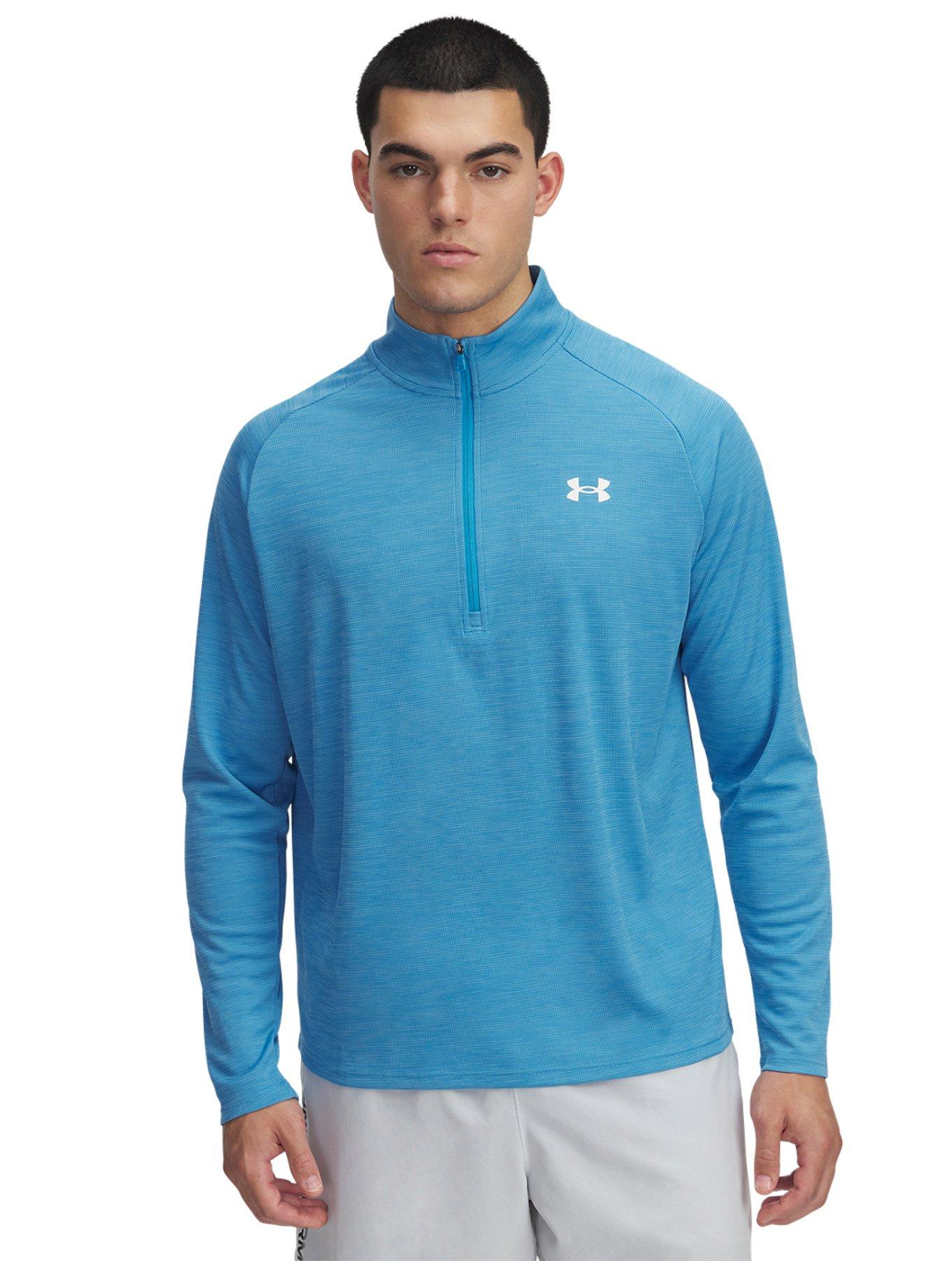 under-armour-mens-training-tech-textured-12-zip-top-blue