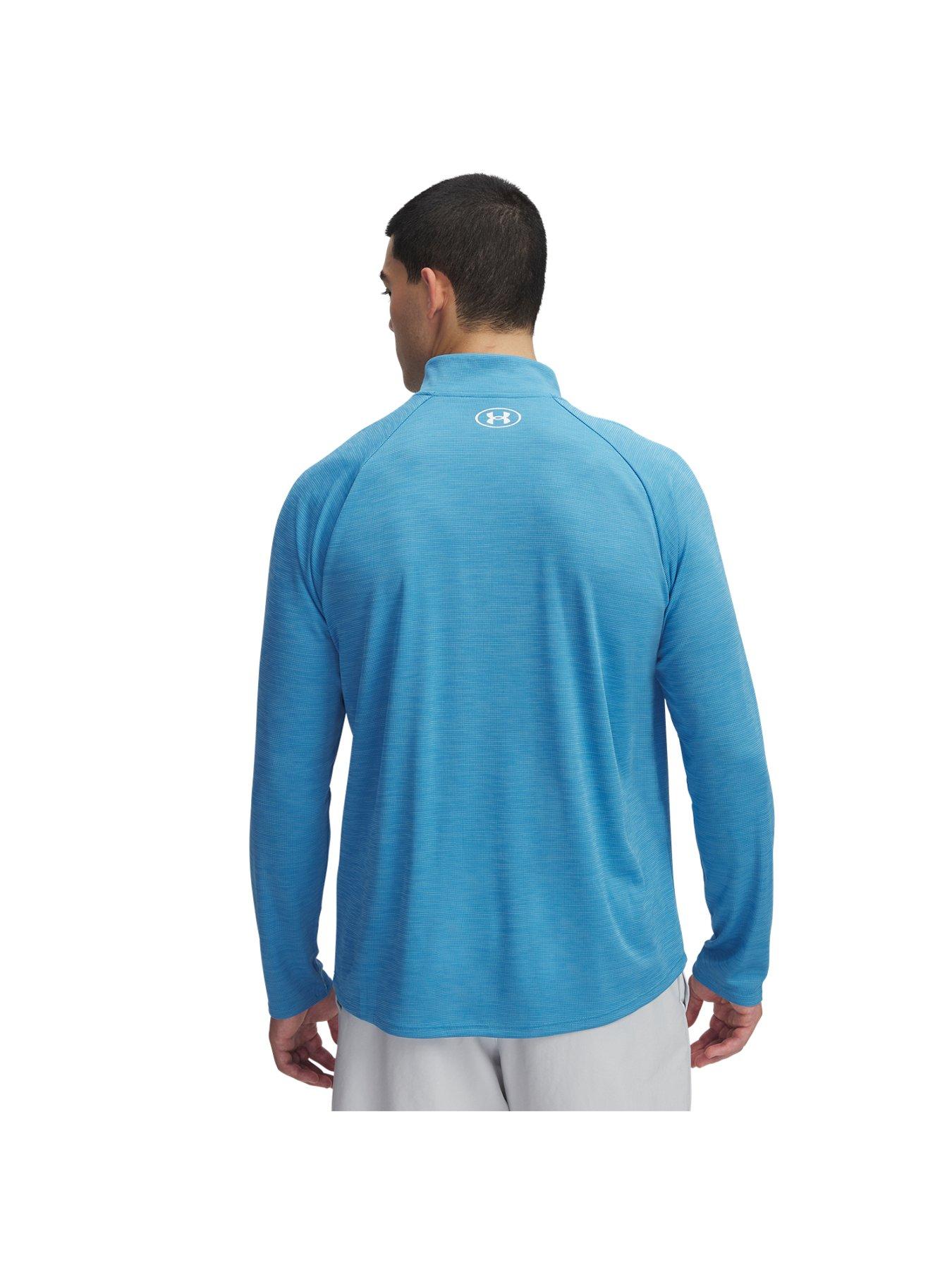 under-armour-mens-training-tech-textured-12-zip-top-bluestillFront