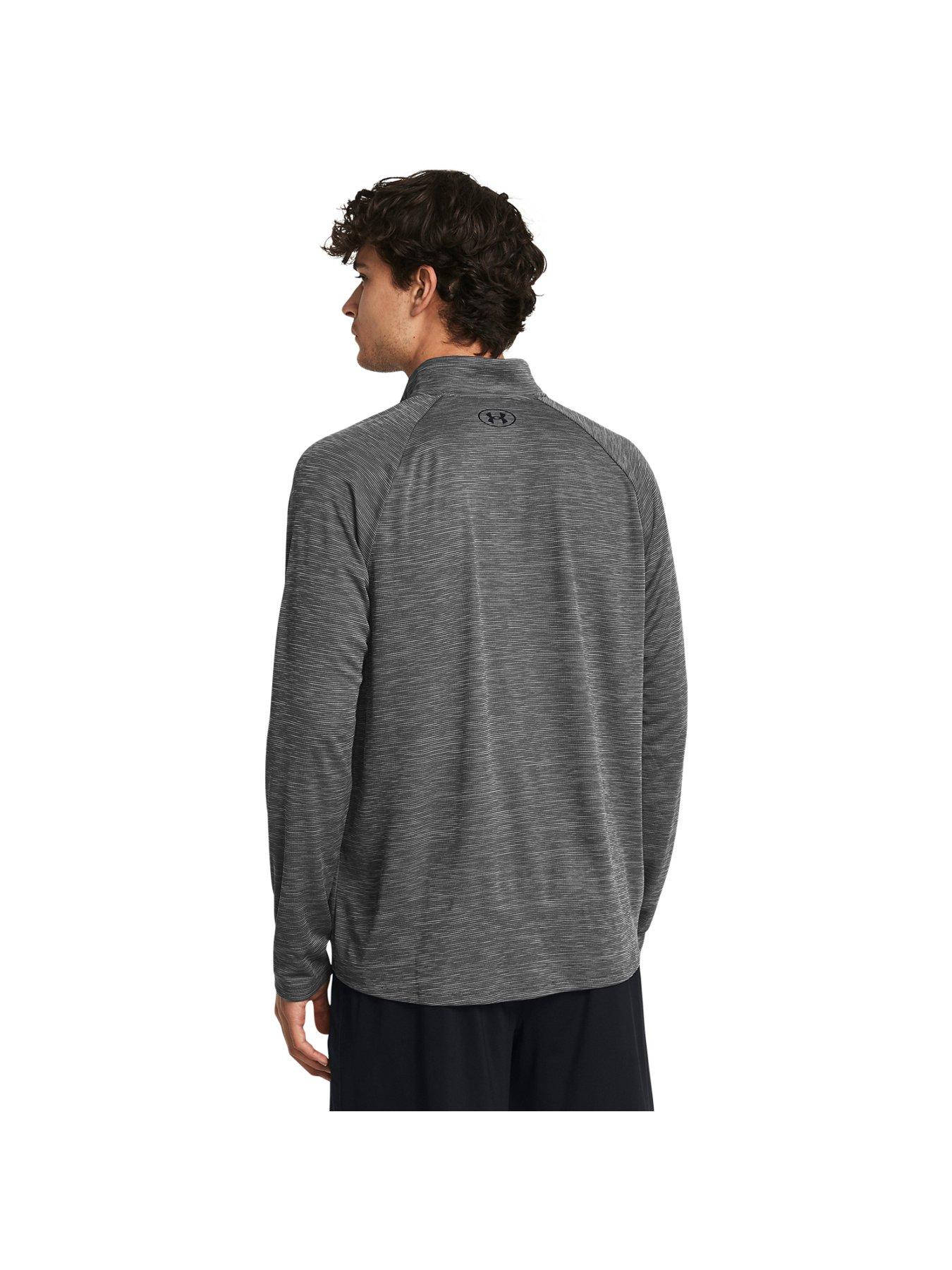 under-armour-mens-training-tech-textured-12-zip-top-greystillFront