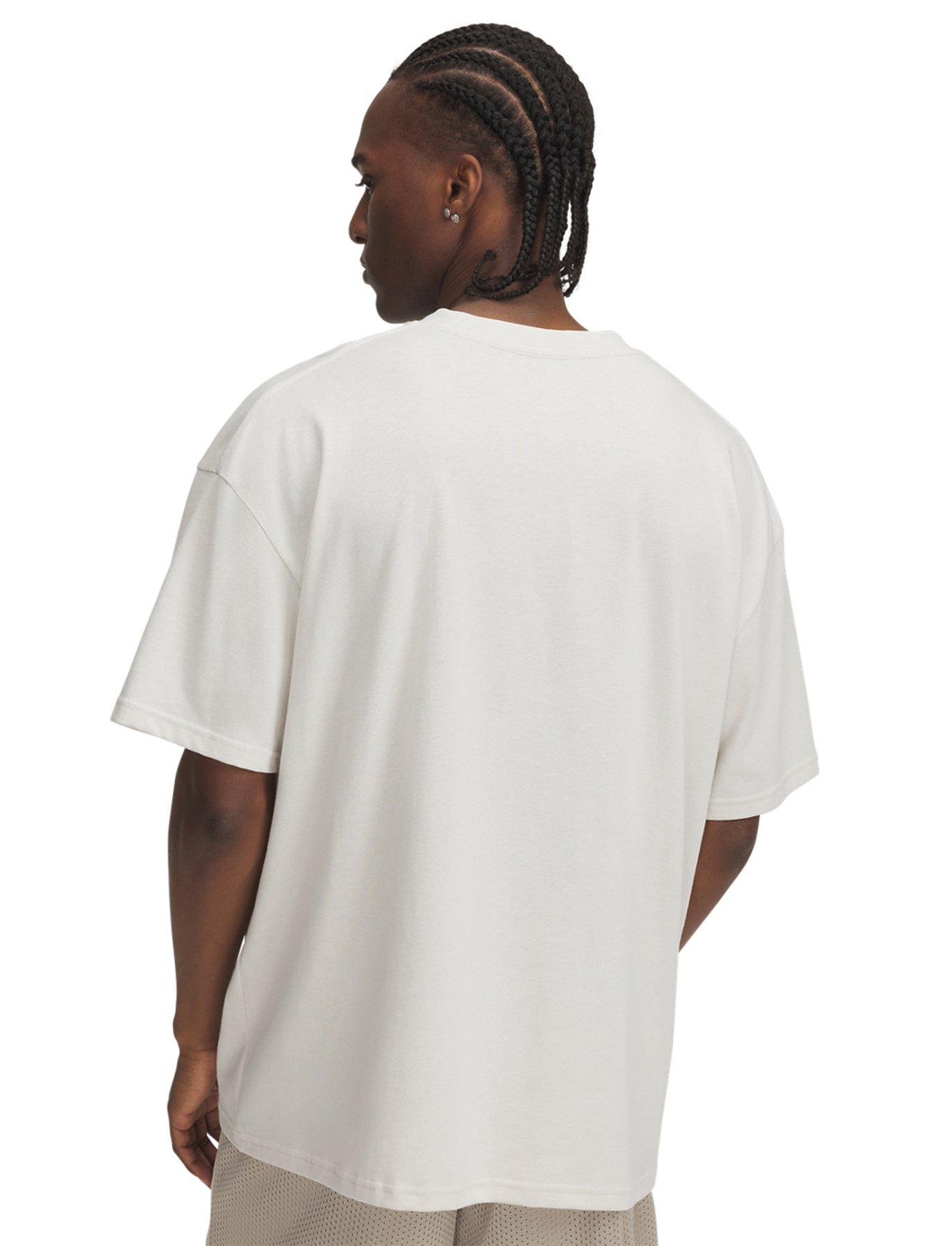 Image 2 of 3 of UNDER ARMOUR Mens Training Heavyweight Oversized Branded T-Shirt - White