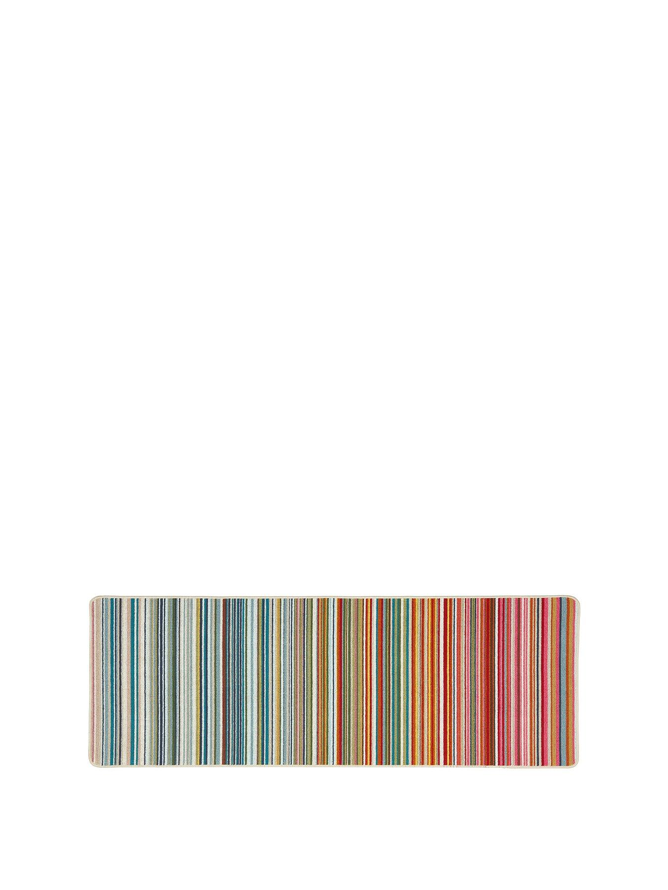 Image 2 of 4 of The Very Collection Bright Stripe, Stain Resistant, Anti Slip Runner 67x200cm - Multi