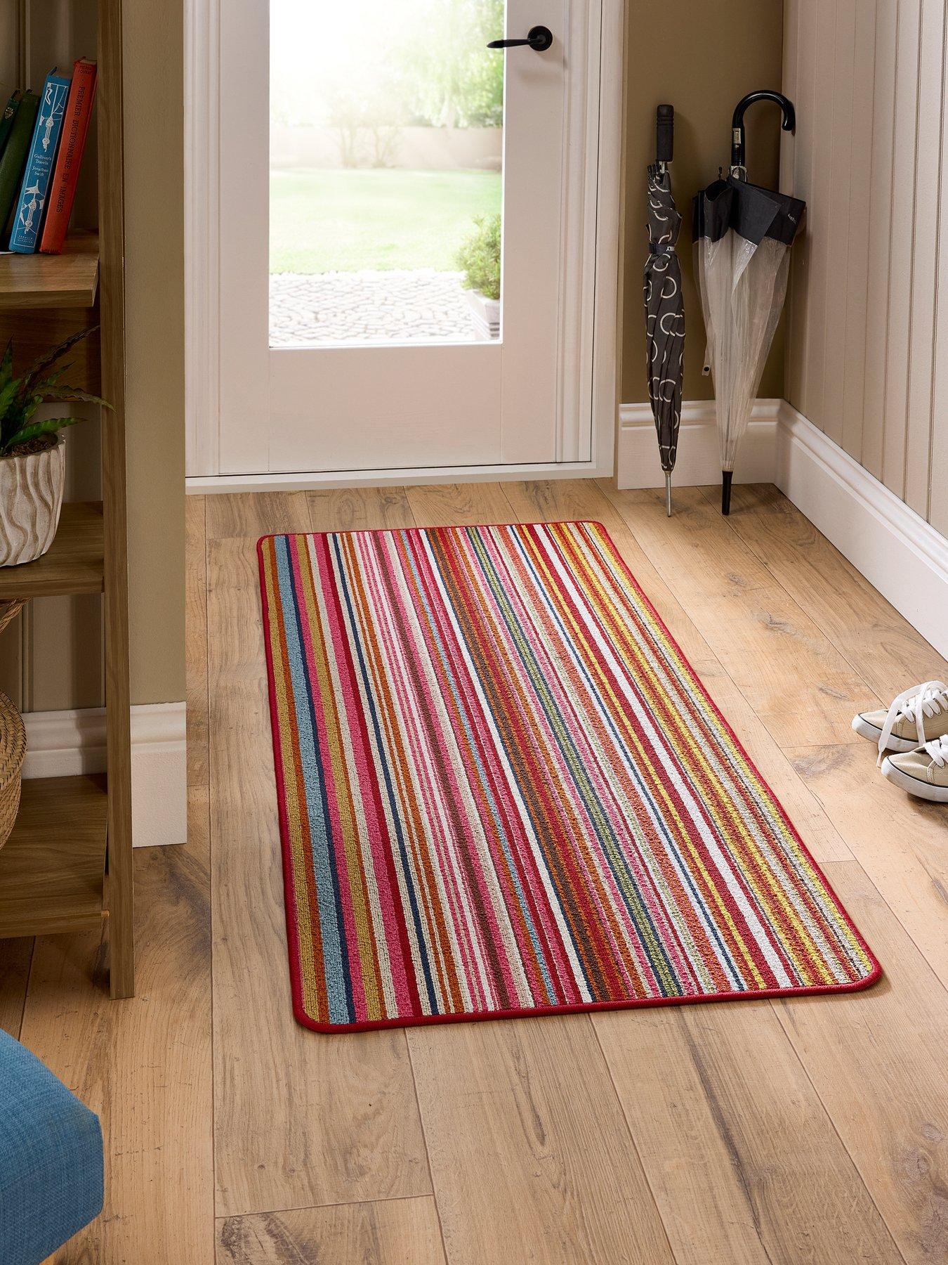 very-home-multi-bright-stripe-stain-resistant-anti-slip-runner-67x200cm