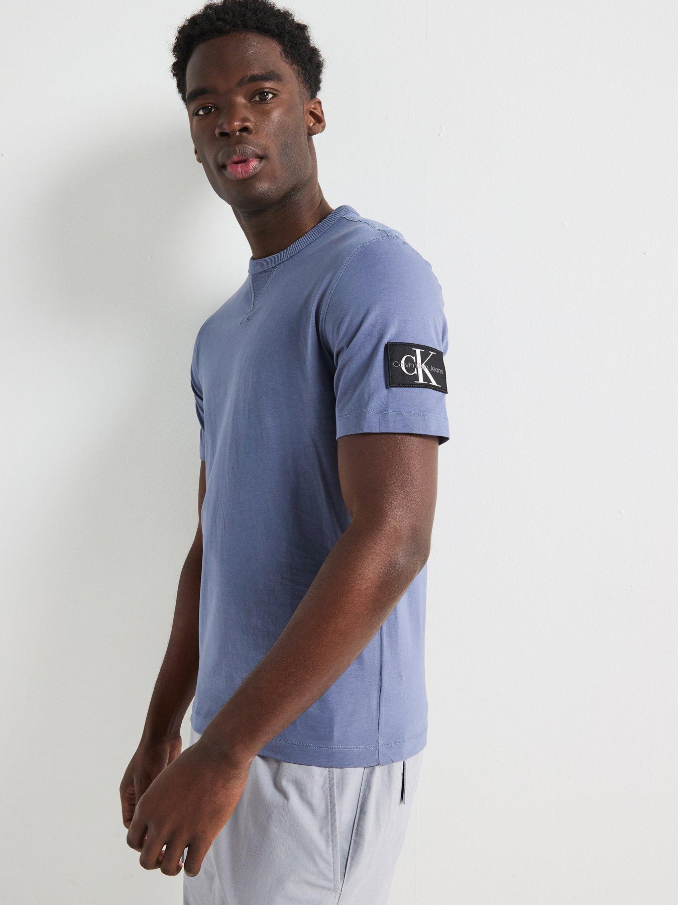 Image 1 of 4 of Calvin Klein Jeans Badge Sleeve Regular Fit T-Shirt - Blue