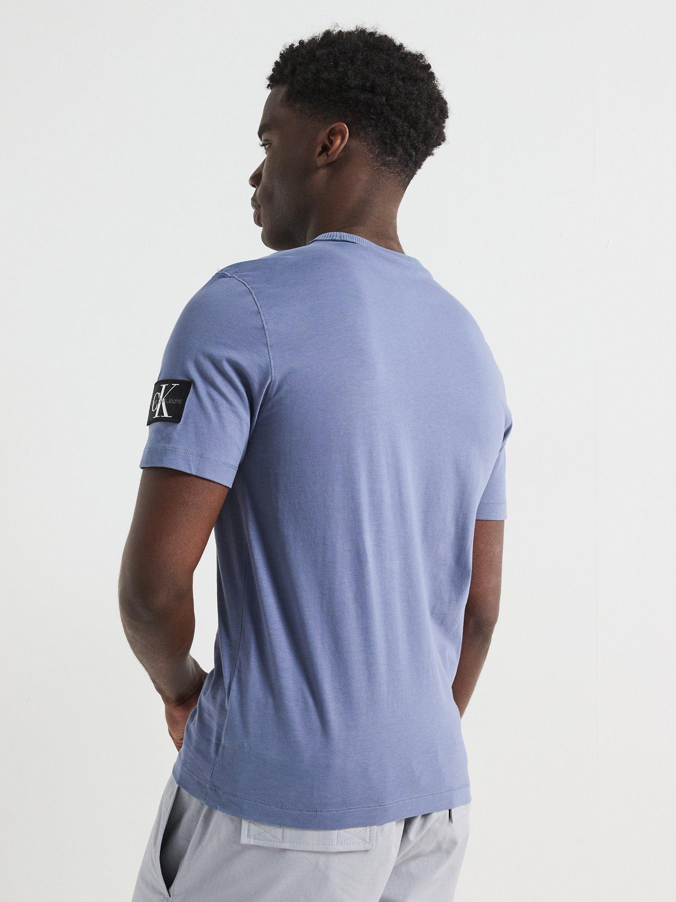 Image 2 of 4 of Calvin Klein Jeans Badge Sleeve Regular Fit T-Shirt - Blue