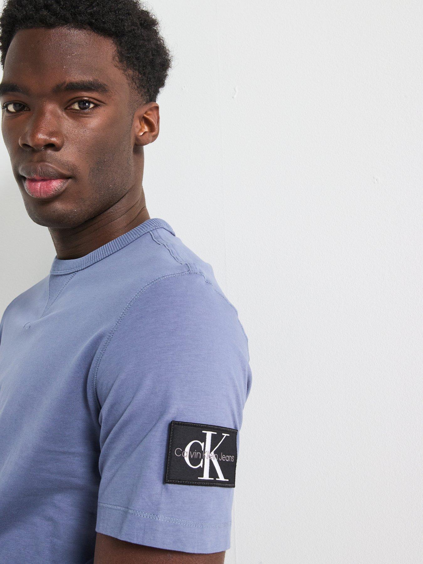 Image 4 of 4 of Calvin Klein Jeans Badge Sleeve Regular Fit T-Shirt - Blue