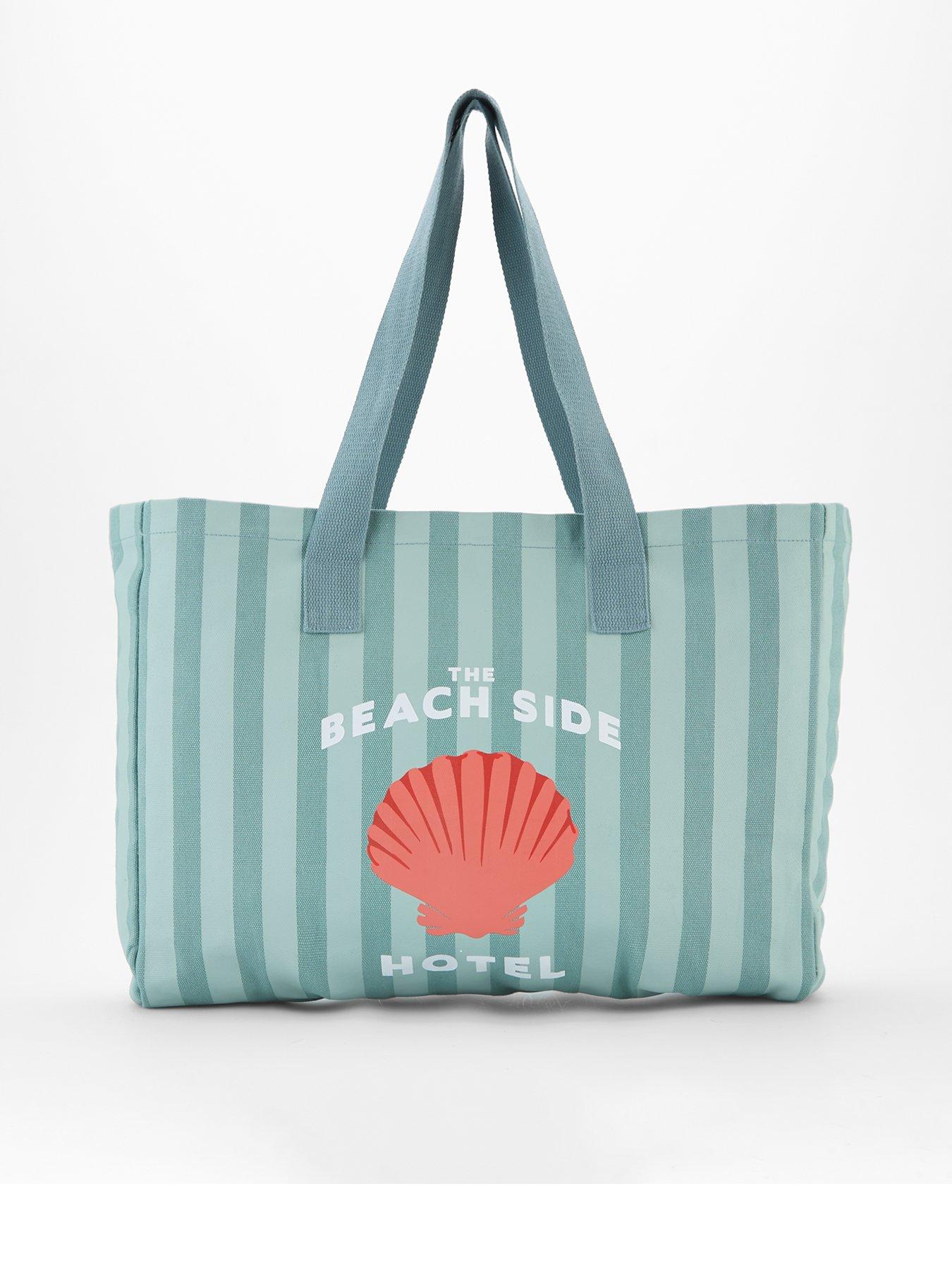 Image 1 of 4 of V by Very Shell Printed Slogan Tote Bag - Sage