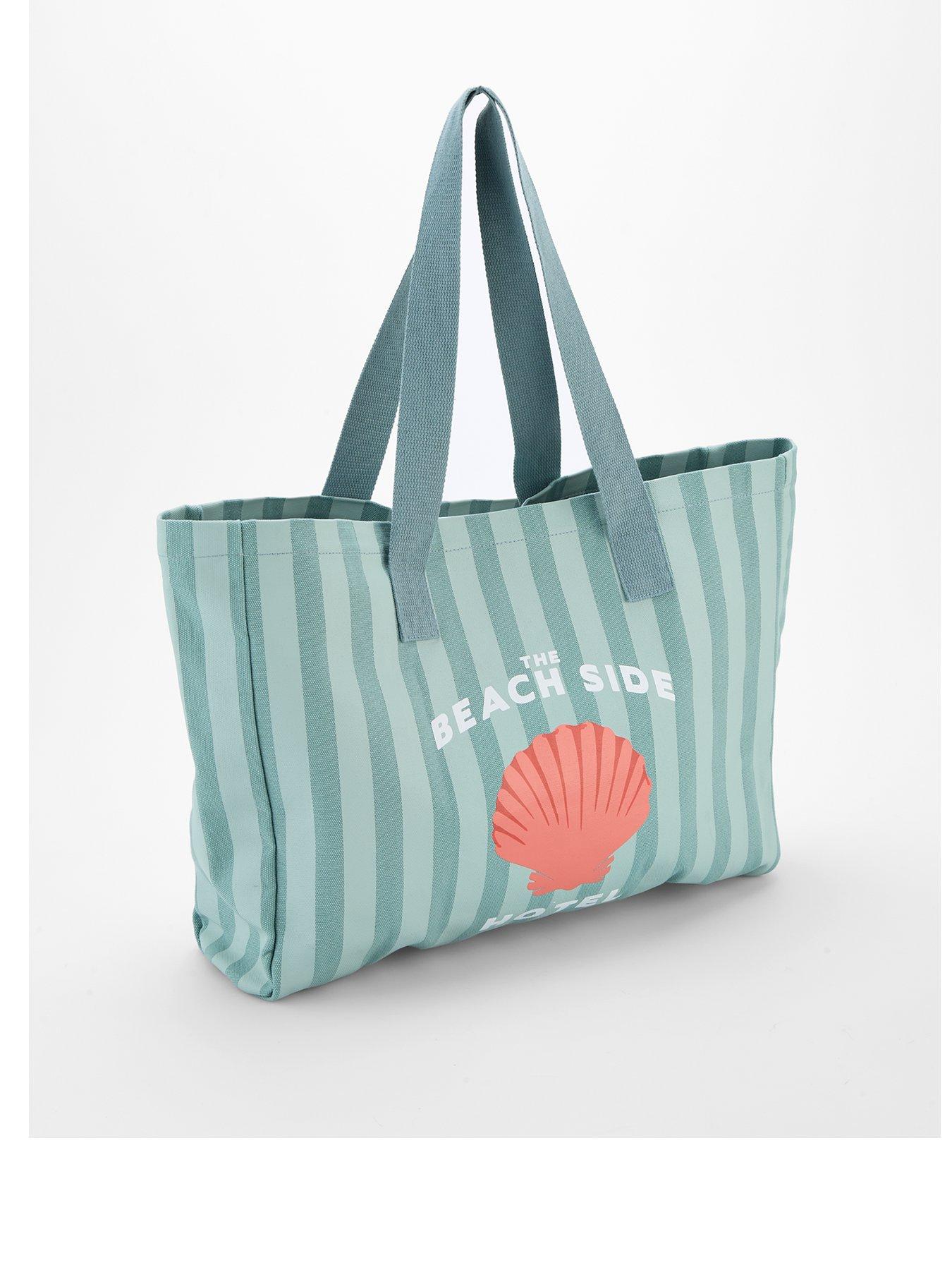 Image 2 of 4 of V by Very Shell Printed Slogan Tote Bag - Sage