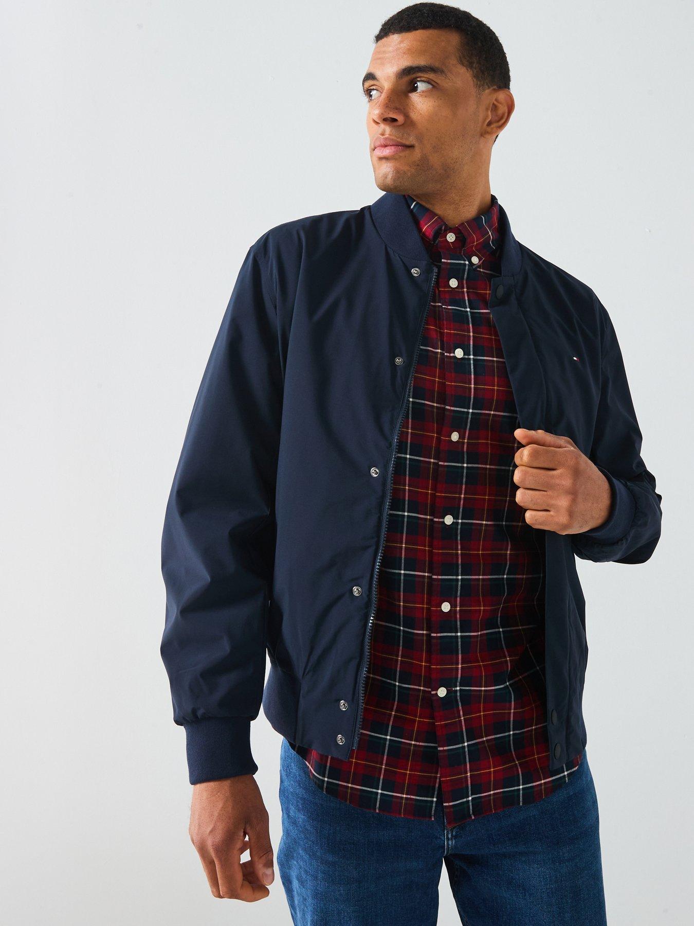 tommy-hilfiger-nylon-stretch-bomber-jacket-navyfront