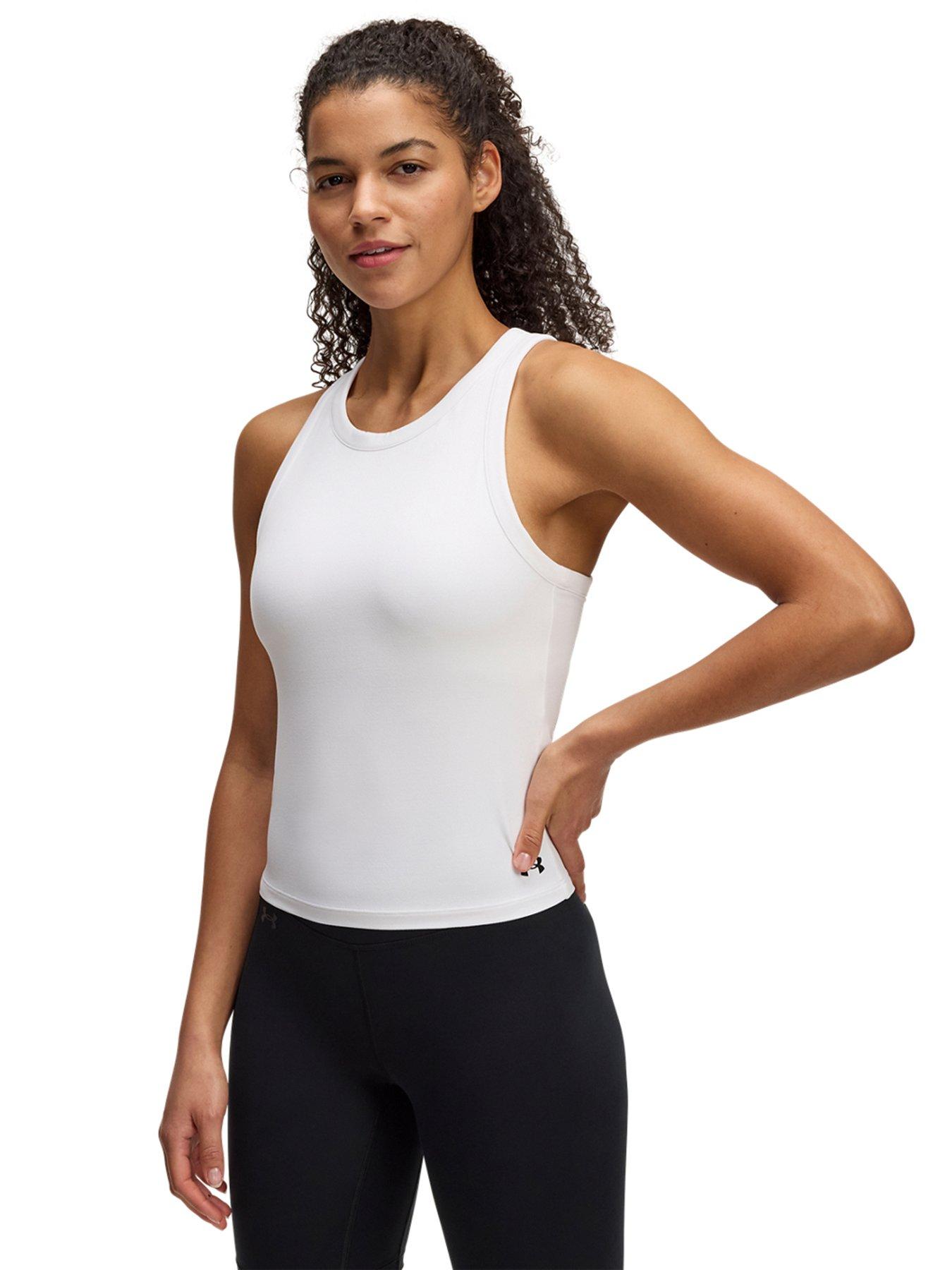 UNDER ARMOUR Womens Training Motion High Neck Tank - White