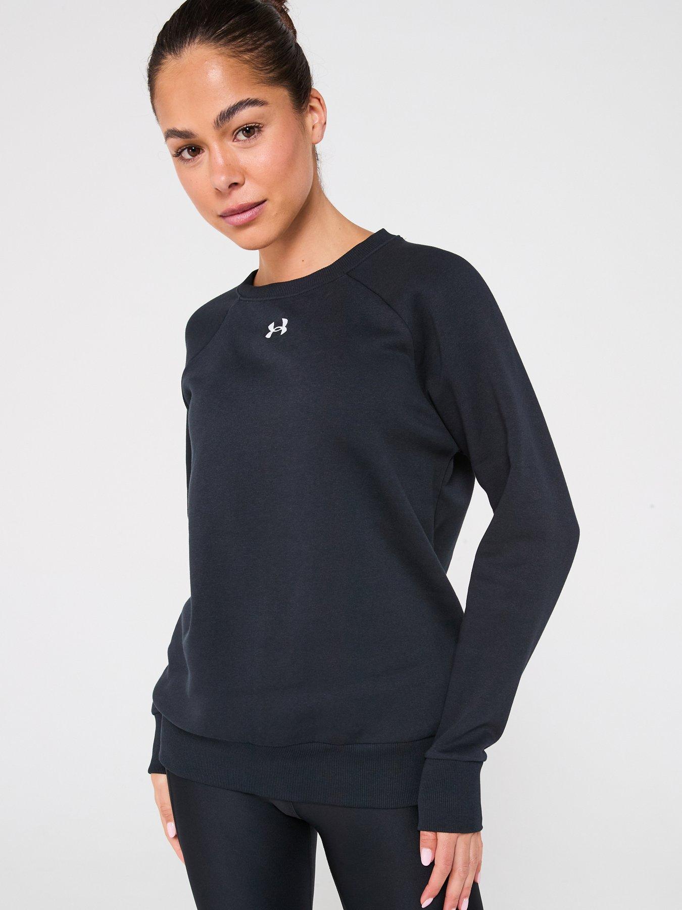 Image of UNDER ARMOUR Womens Training Rival Fleece Crew Sweat - Black