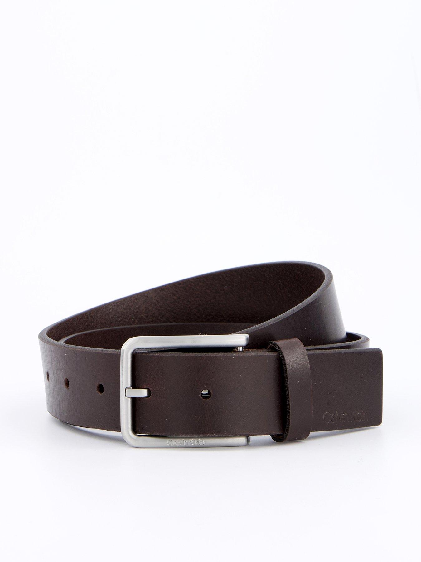 undefined Calvin Klein Oiled Grain 35mm Leather Belt - Dark Brown