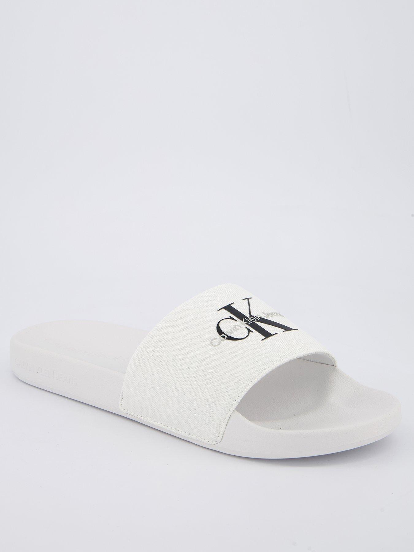 Image 1 of 6 of Calvin Klein Logo Slides - White