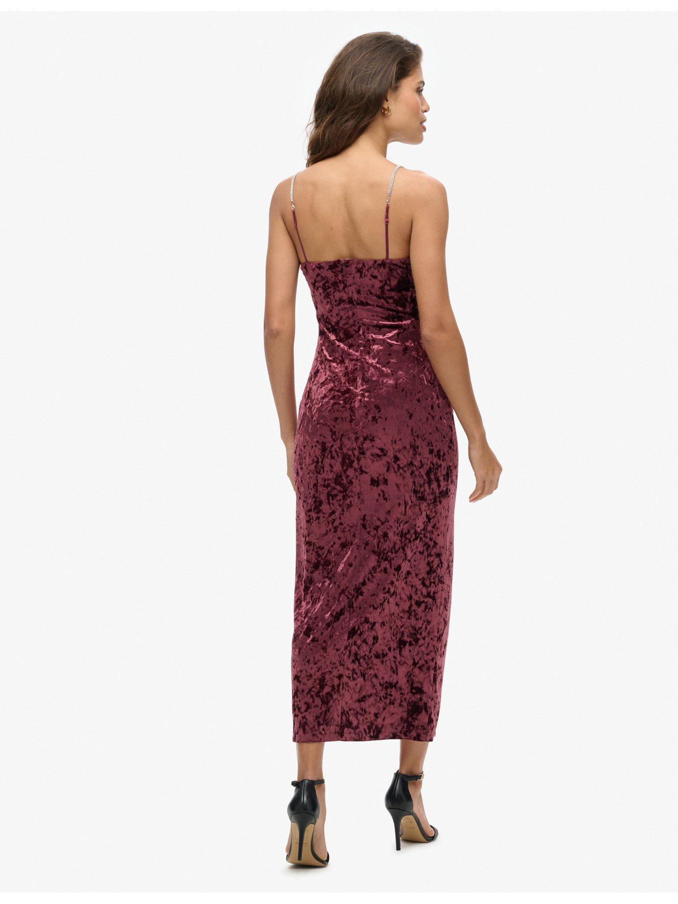 superdry-diamonte-velvet-midi-dress-redstillFront